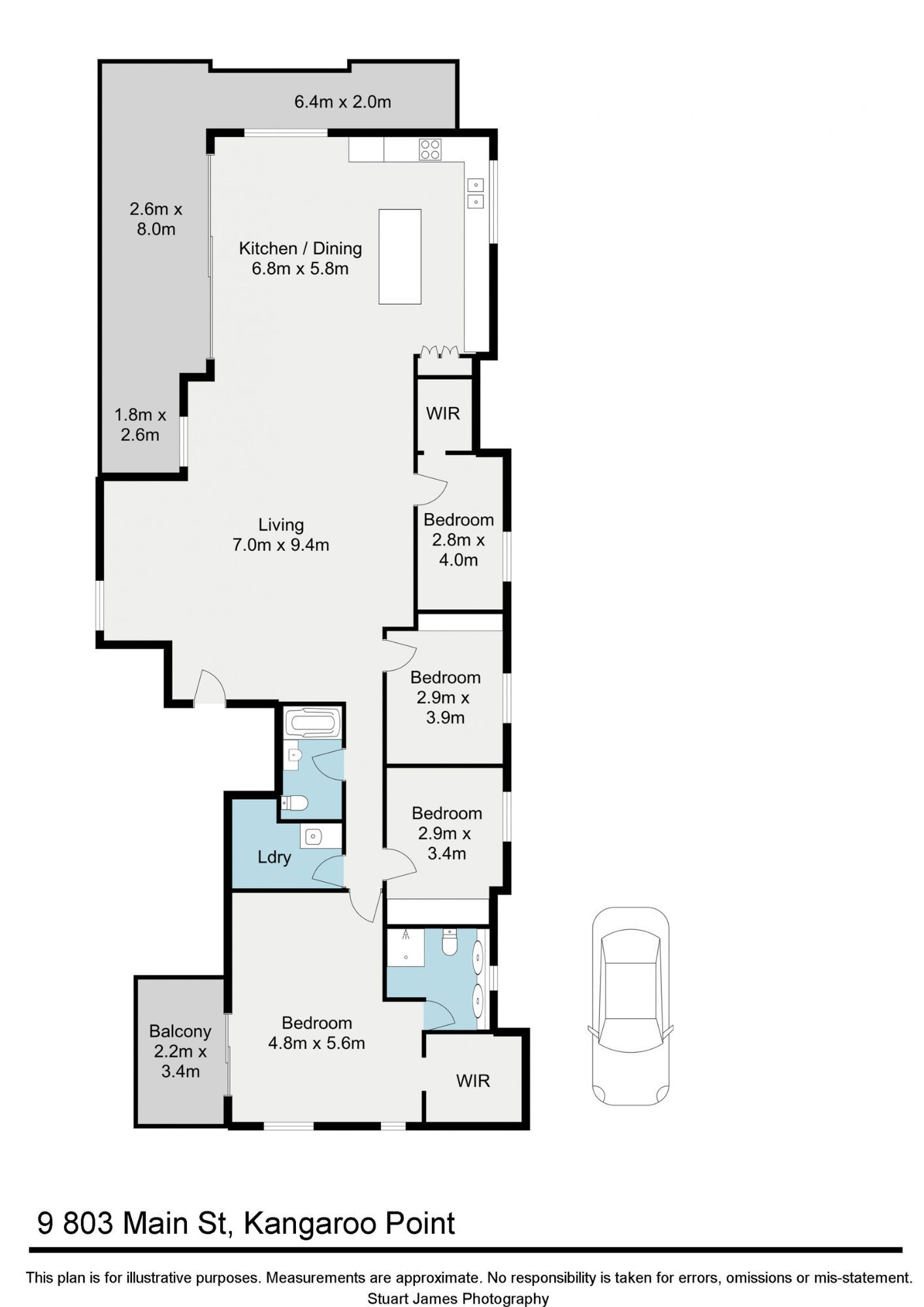 Floorplan of Homely unit listing, 9/803 Main Street, Kangaroo Point QLD 4169