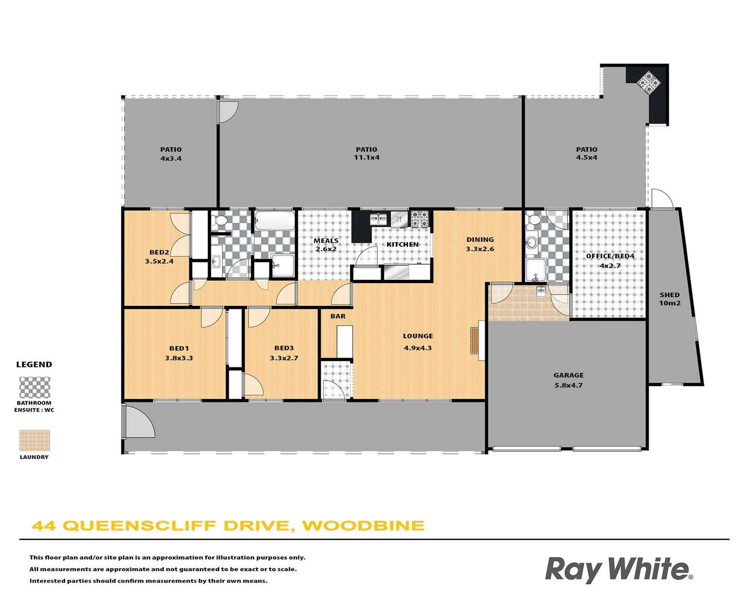 Floorplan of Homely house listing, 44 Queenscliff Drive, Woodbine NSW 2560