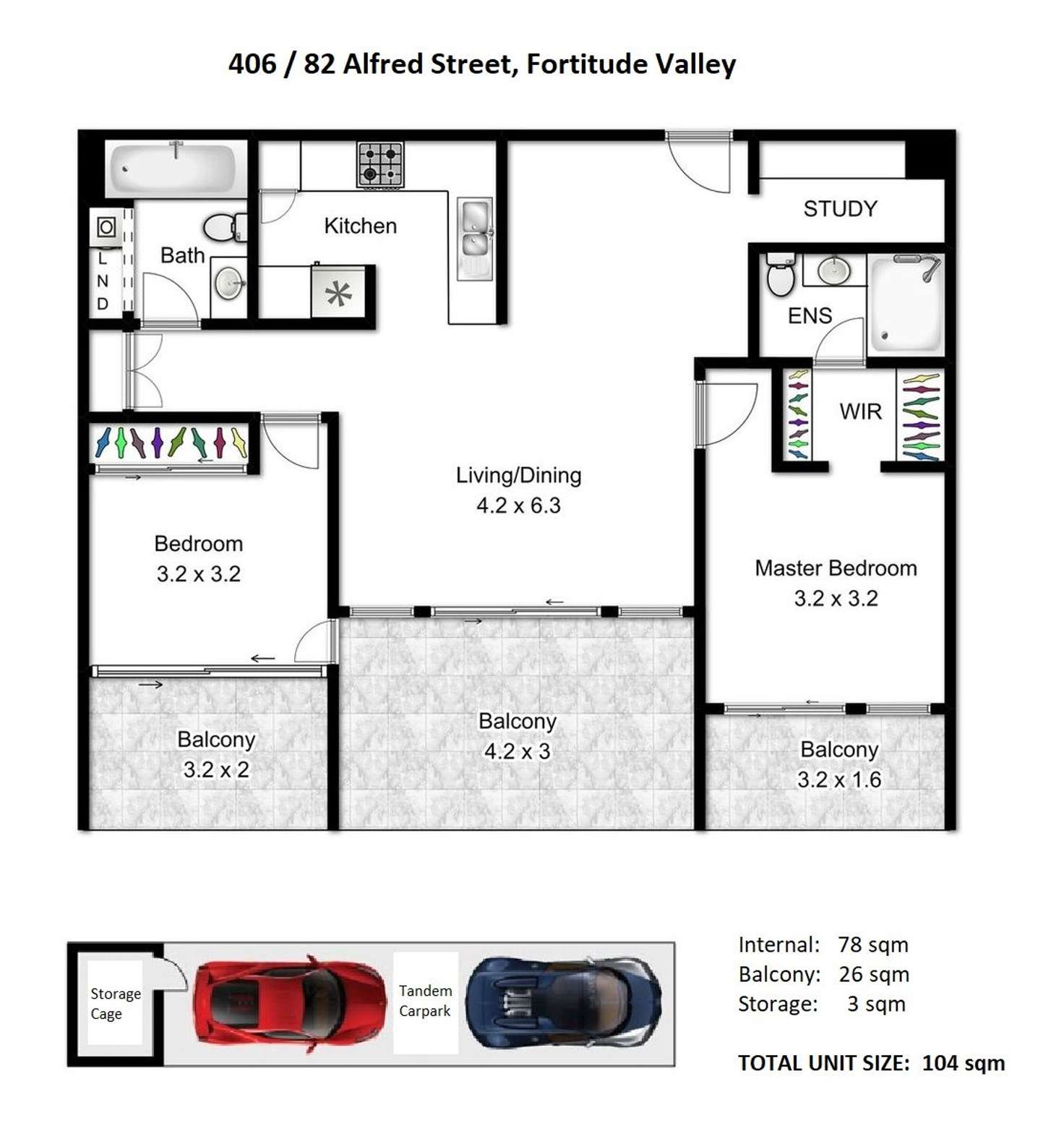 Floorplan of Homely apartment listing, City Oasis/82 Alfred, Fortitude Valley QLD 4006