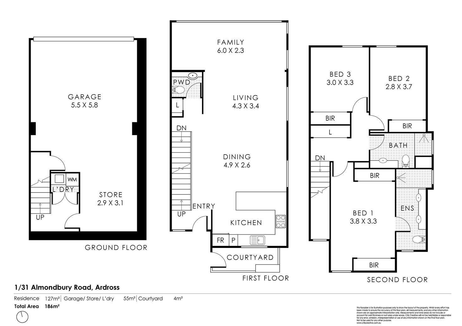 Floorplan of Homely house listing, 1/31 Almondbury Road, Ardross WA 6153