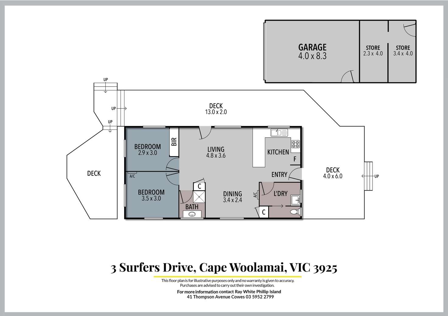 Floorplan of Homely house listing, 3 Surfers Drive, Cape Woolamai VIC 3925