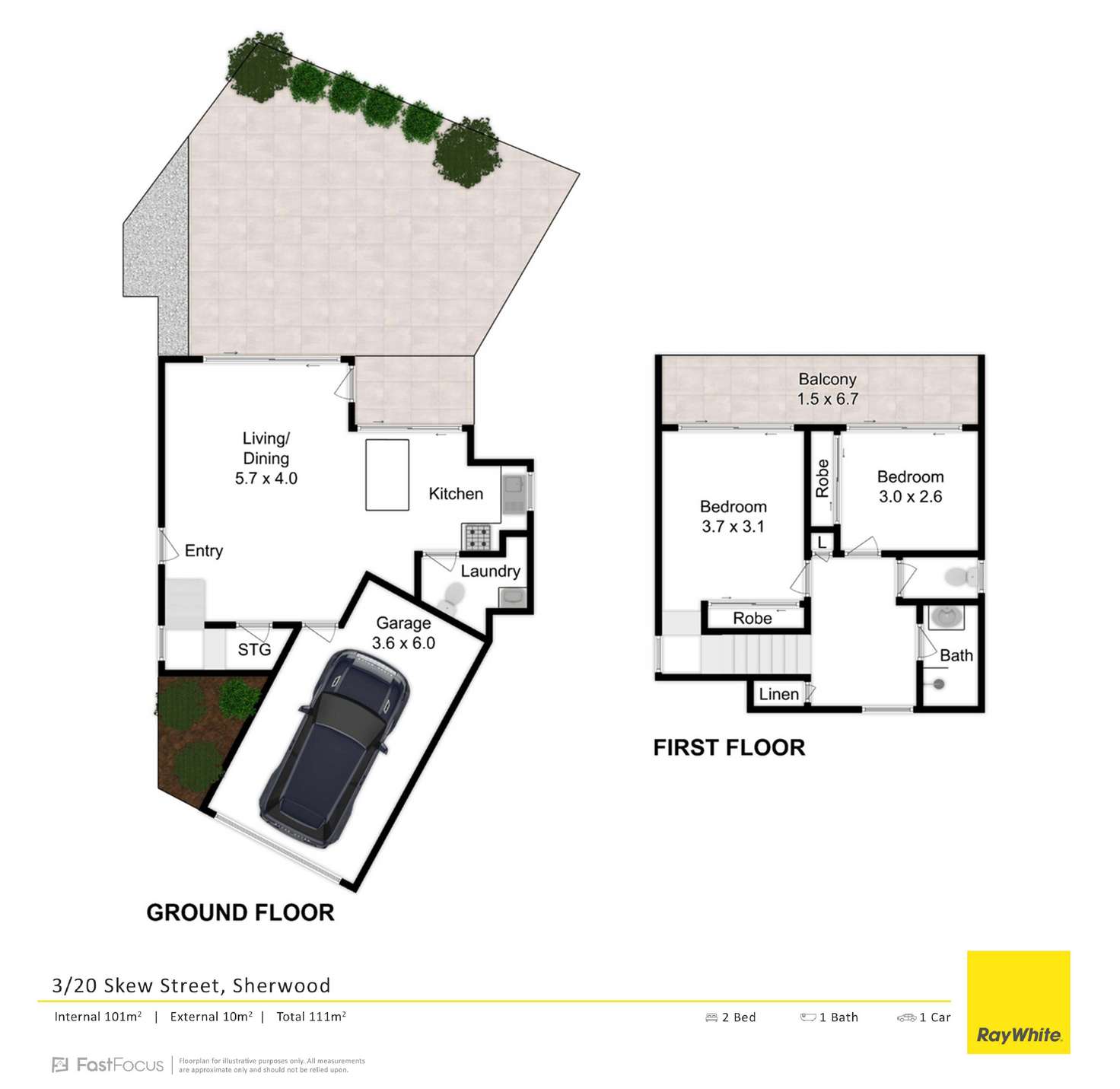 Floorplan of Homely townhouse listing, 3/20 Skew Street, Sherwood QLD 4075