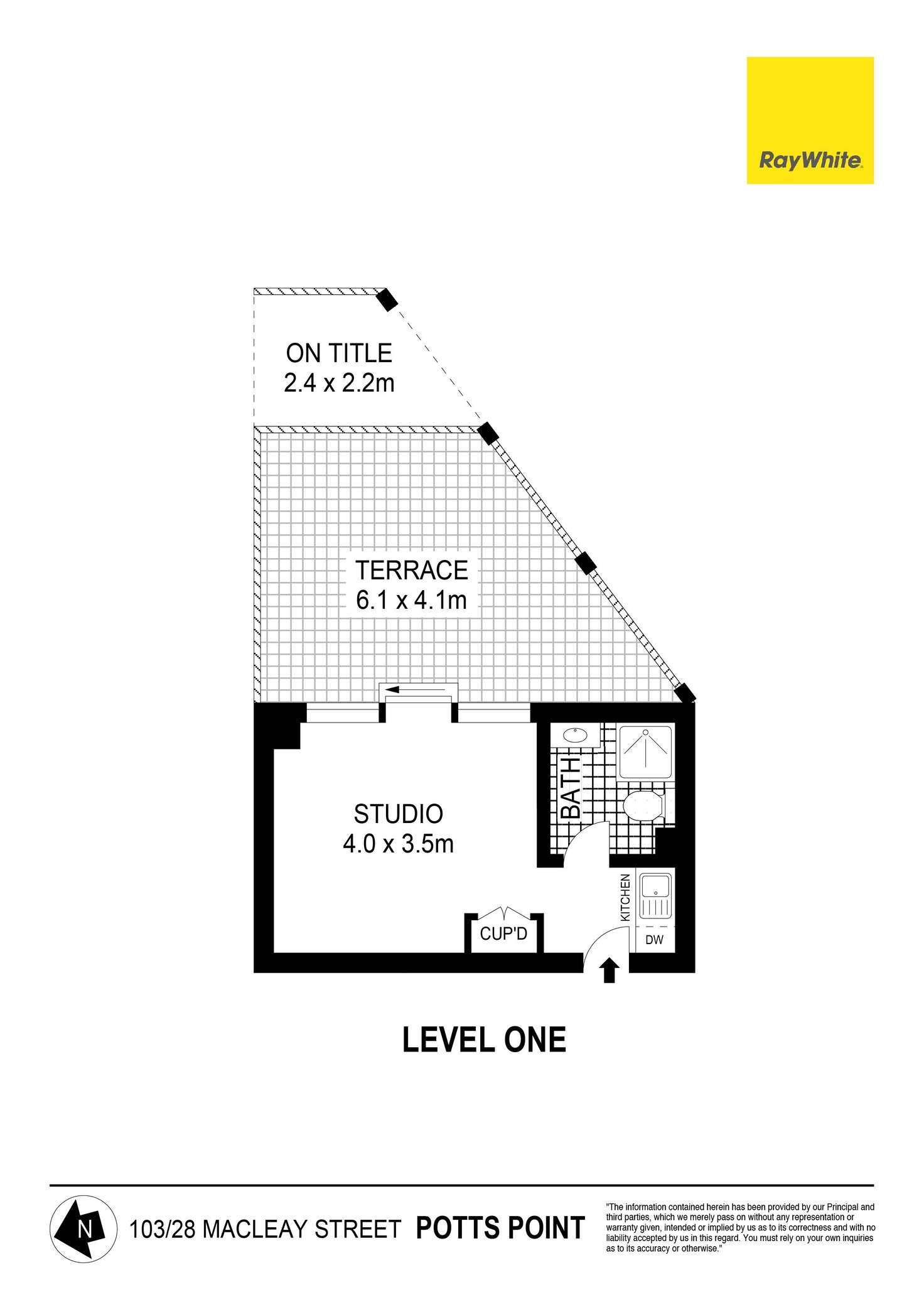 Floorplan of Homely studio listing, 103/28 Macleay Street, Potts Point NSW 2011