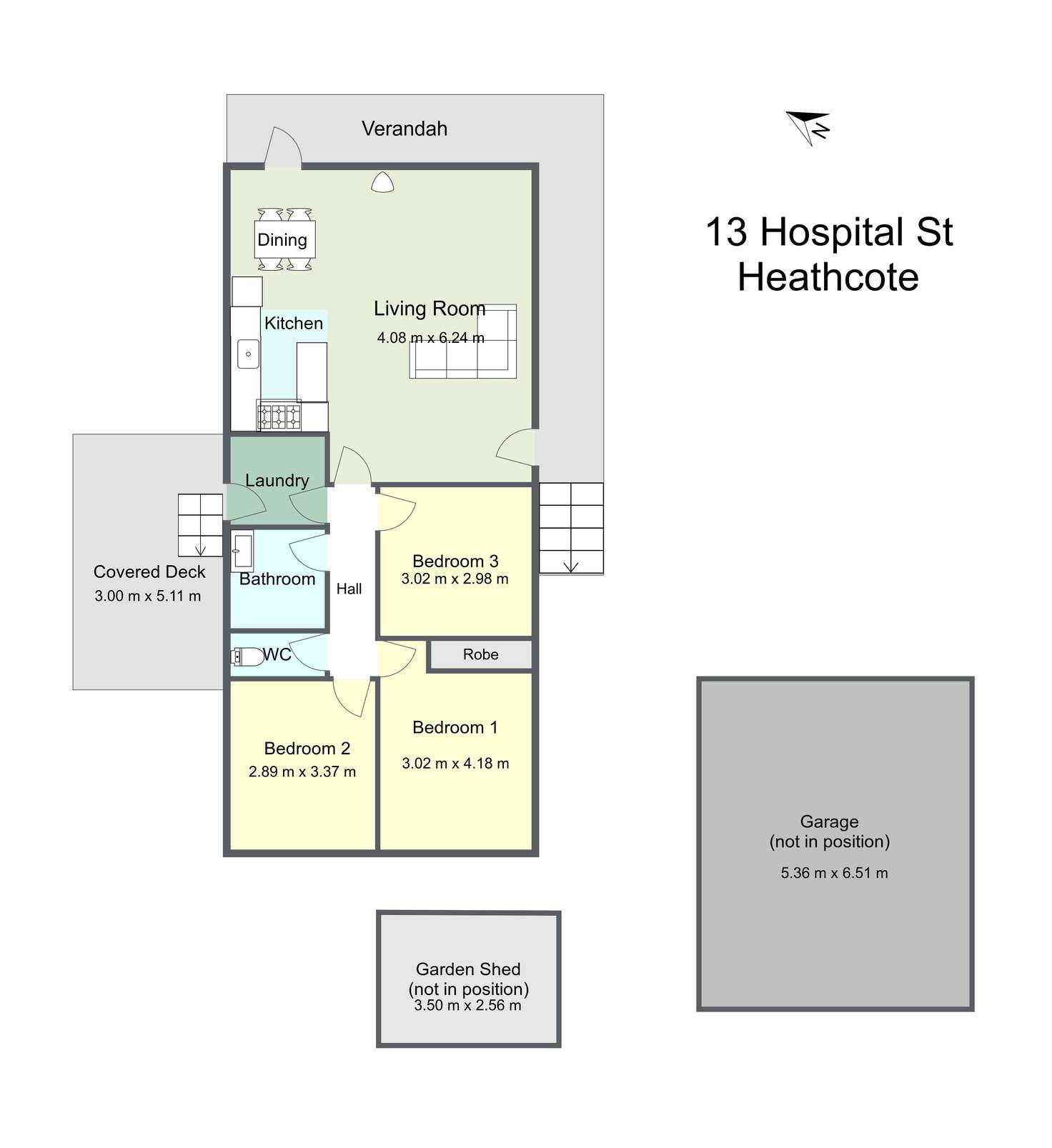 Floorplan of Homely house listing, 13 Hospital Street, Heathcote VIC 3523