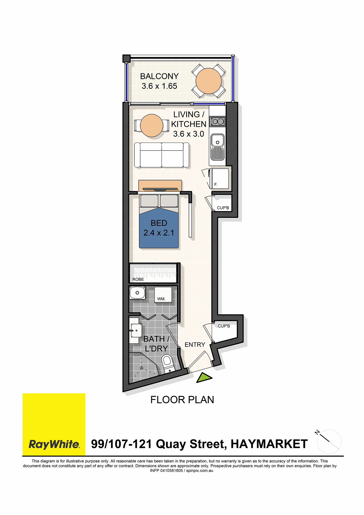 Floorplan of Homely apartment listing, 99/107-121 Quay Street, Haymarket NSW 2000