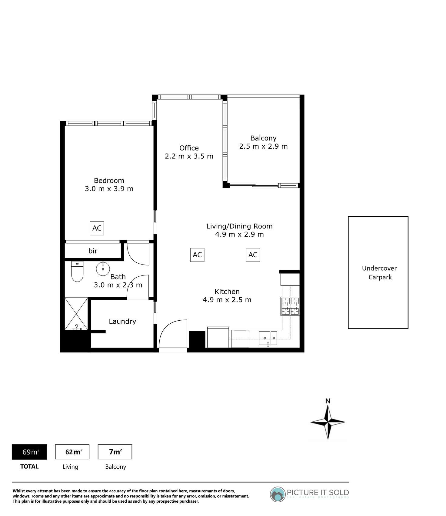 Floorplan of Homely apartment listing, 1609/68 Elizabeth Street, Adelaide SA 5000