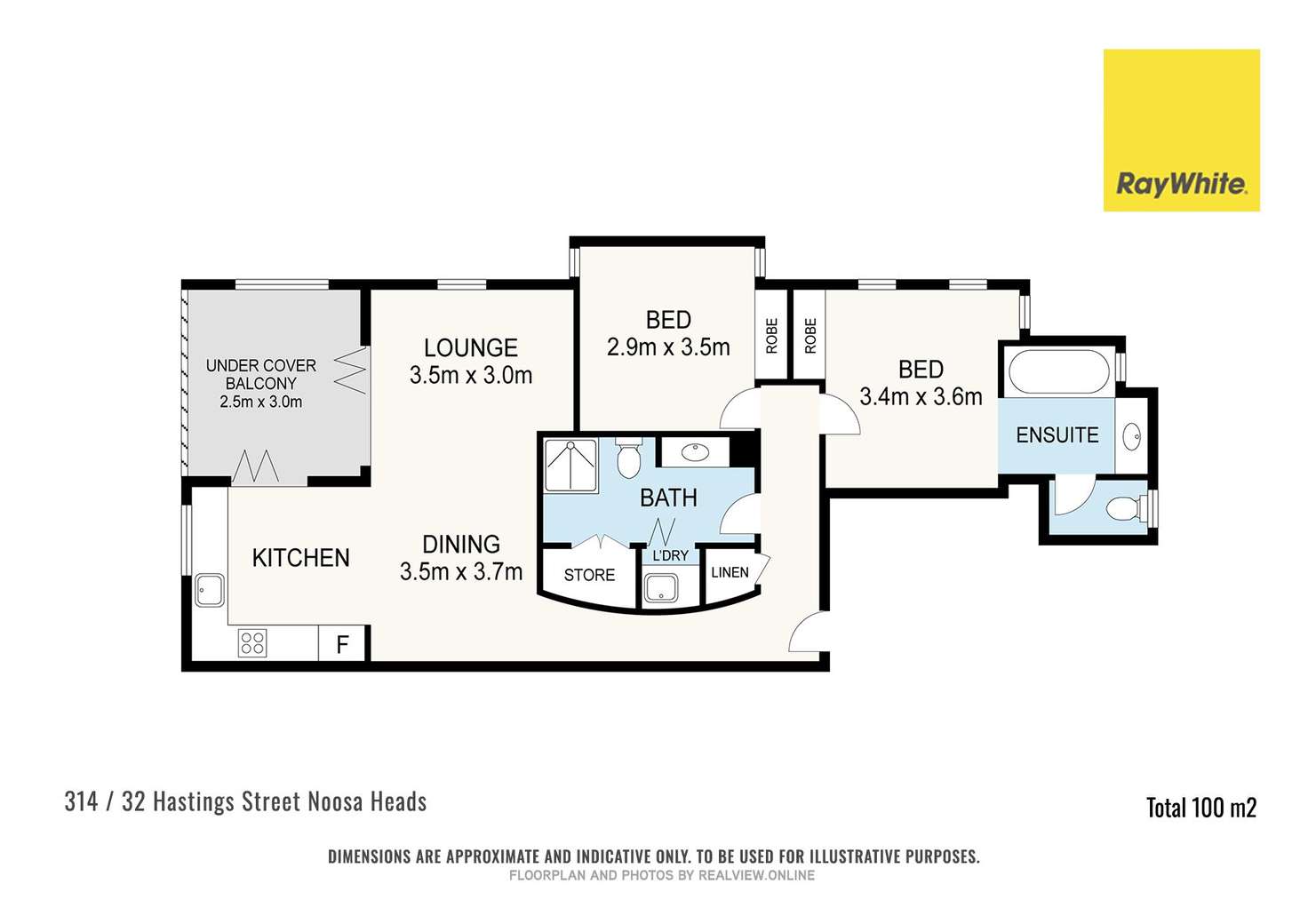 Floorplan of Homely unit listing, 314/32 Hastings Street, Noosa Heads QLD 4567