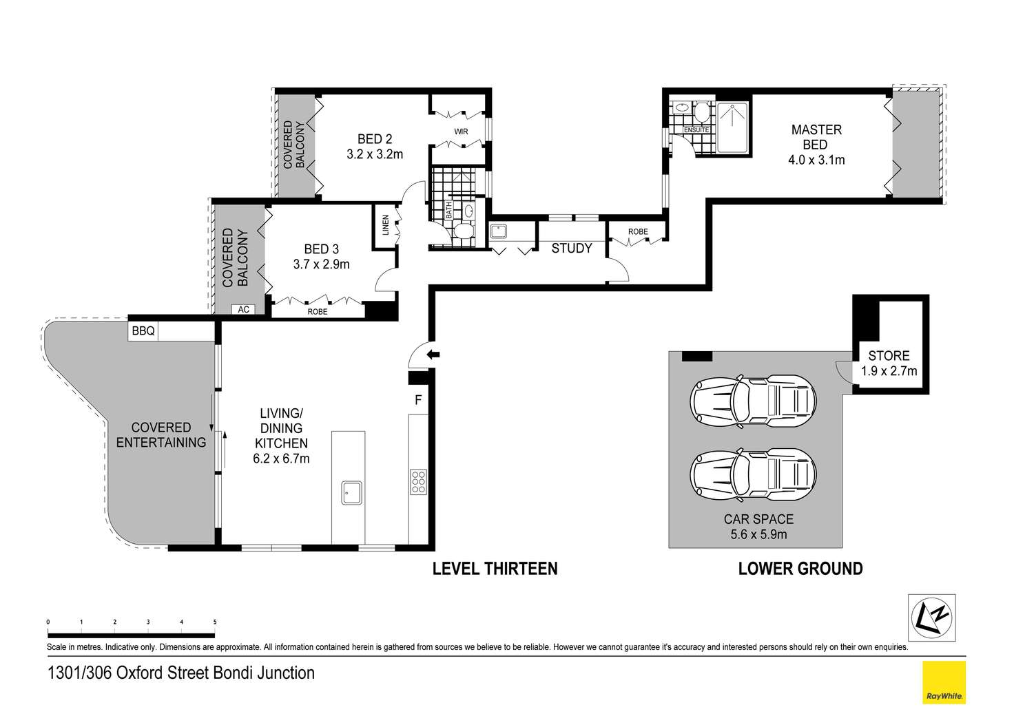 Floorplan of Homely apartment listing, 1301/306 Oxford Street, Bondi Junction NSW 2022