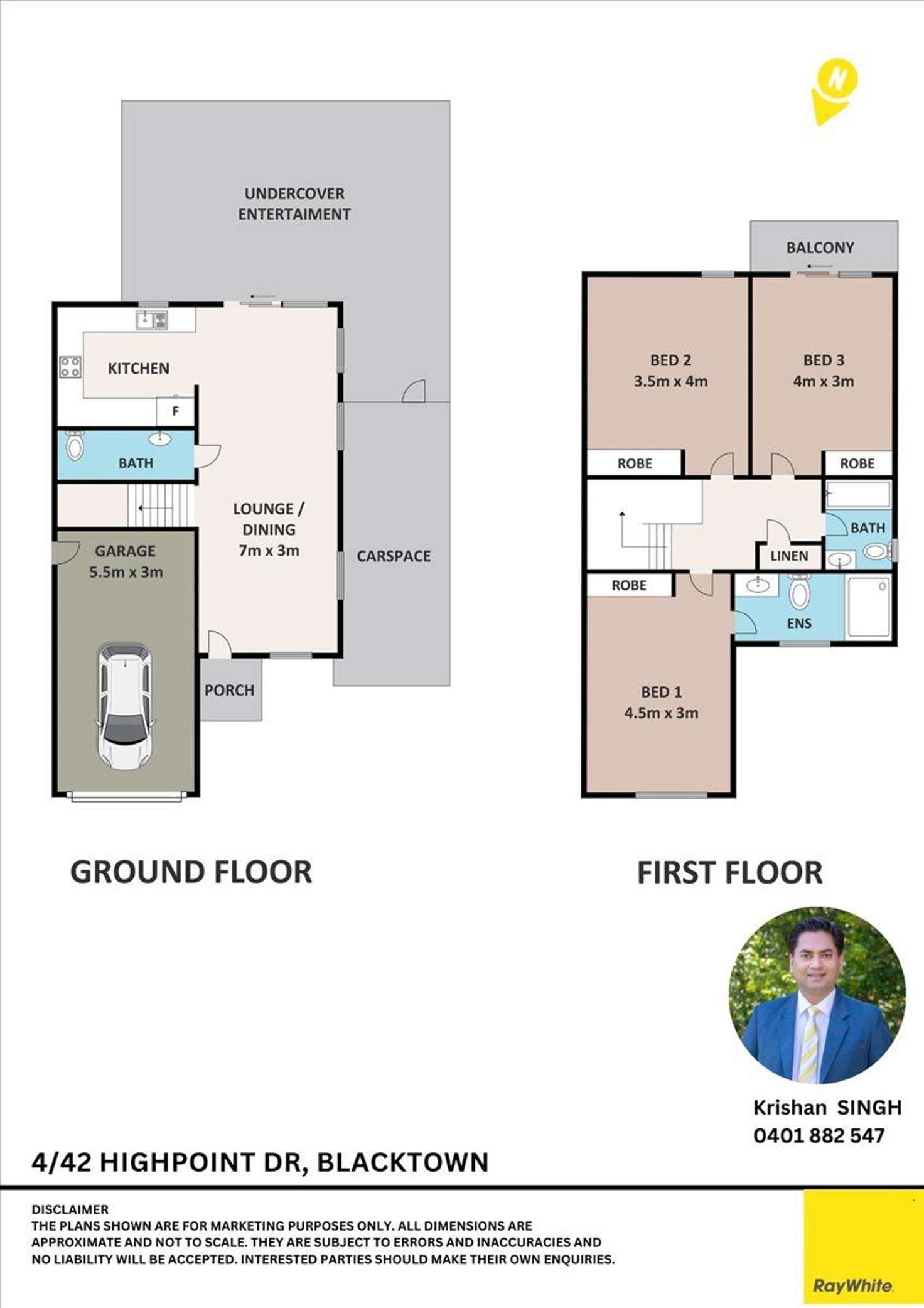Floorplan of Homely townhouse listing, 4/42 Highpoint Drive, Blacktown NSW 2148