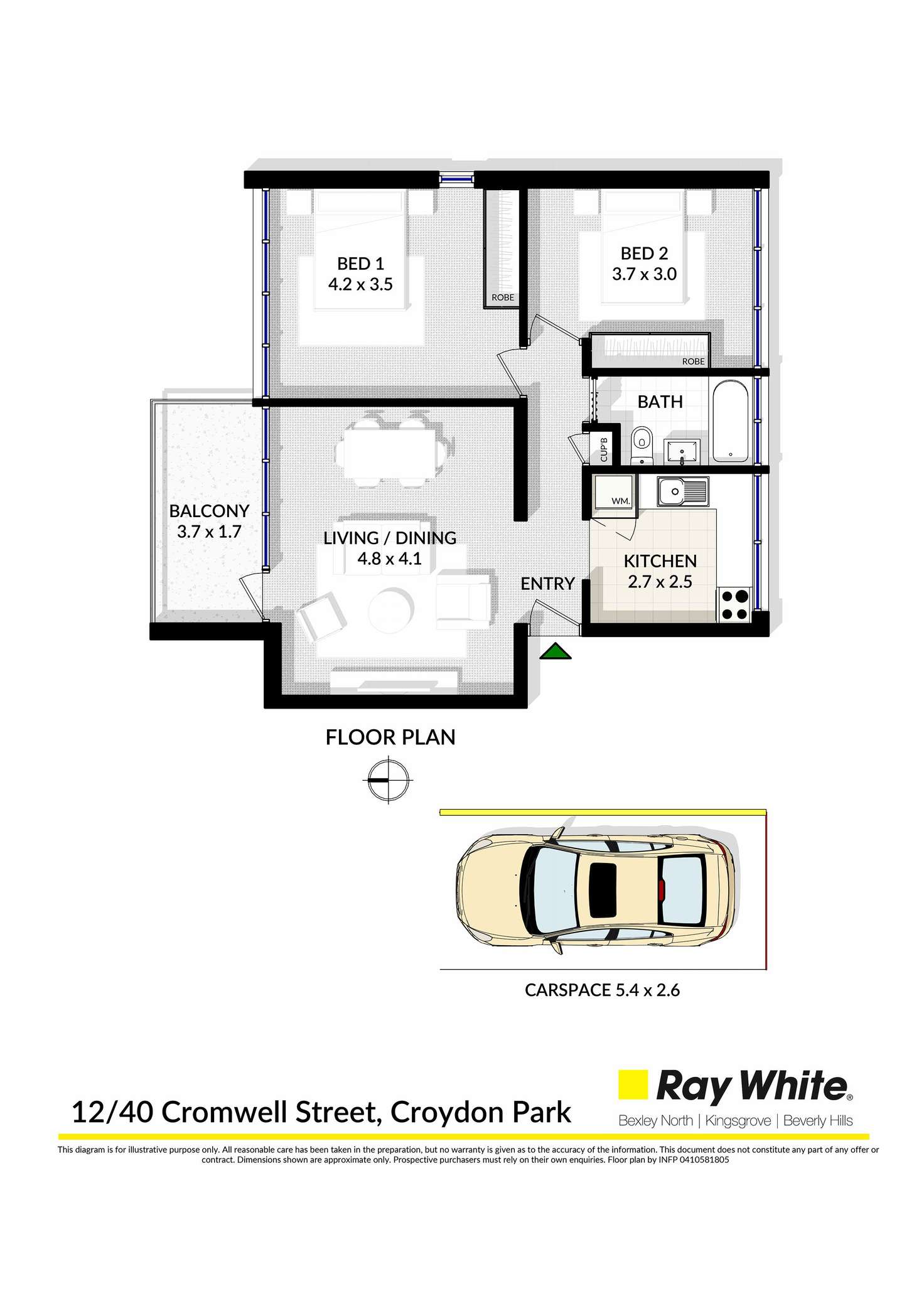 Floorplan of Homely unit listing, 12/40 Cromwell Street, Croydon Park NSW 2133