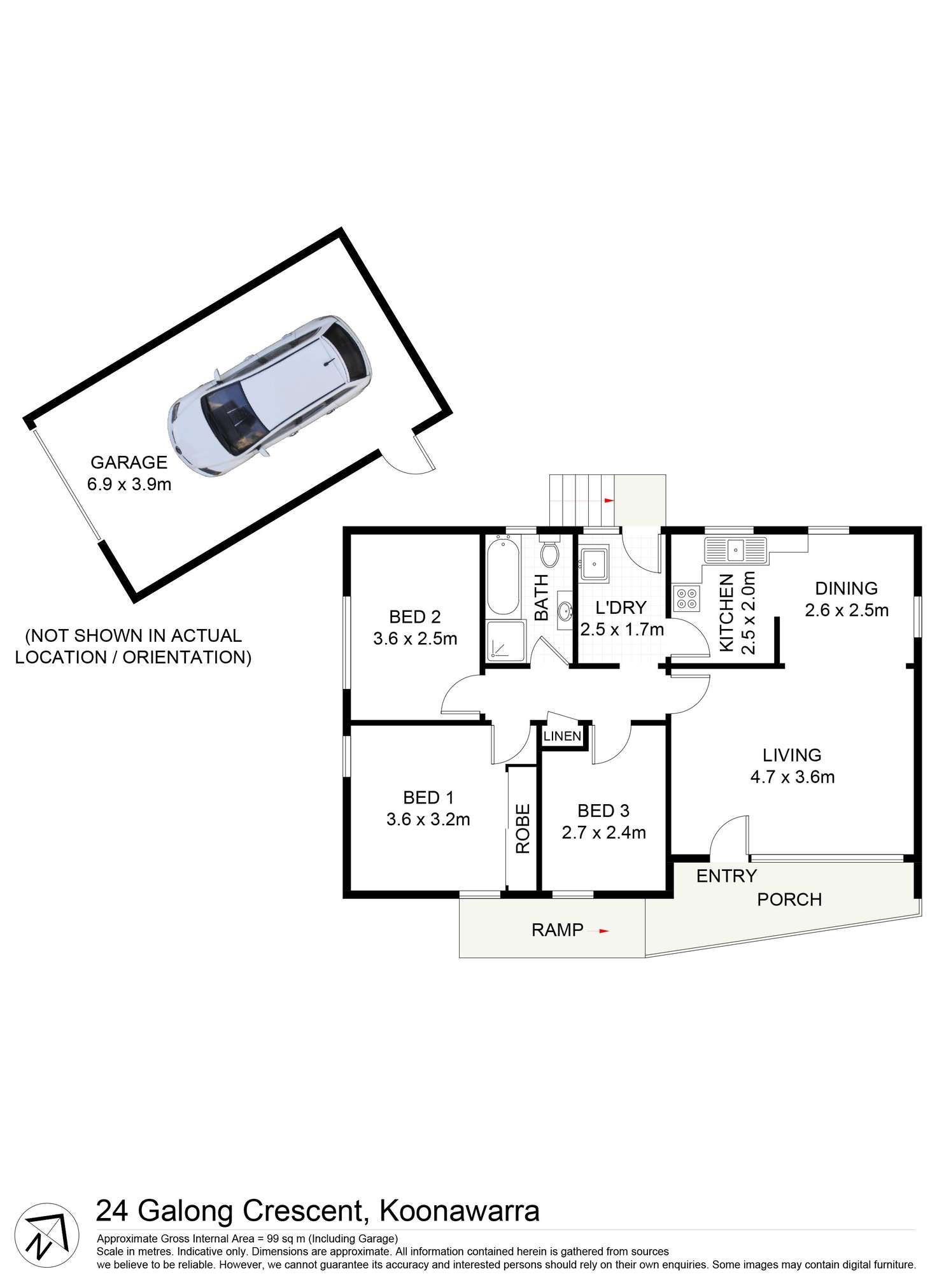 Floorplan of Homely house listing, 24 Galong Crescent, Koonawarra NSW 2530