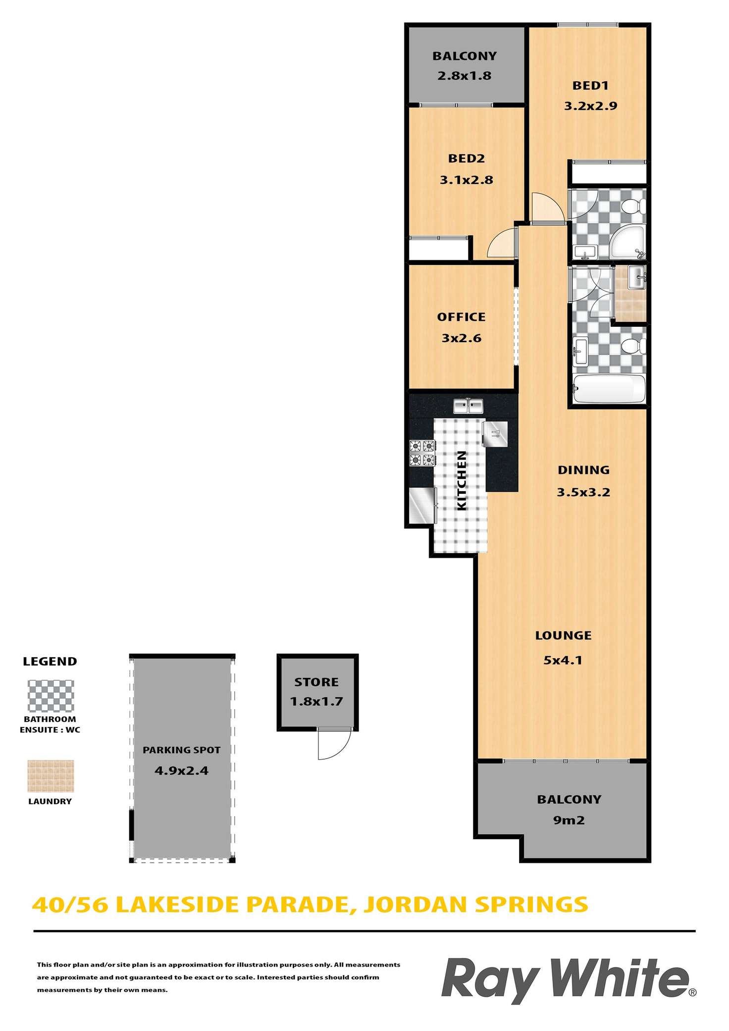 Floorplan of Homely unit listing, 40/56 Lakeside Parade, Jordan Springs NSW 2747