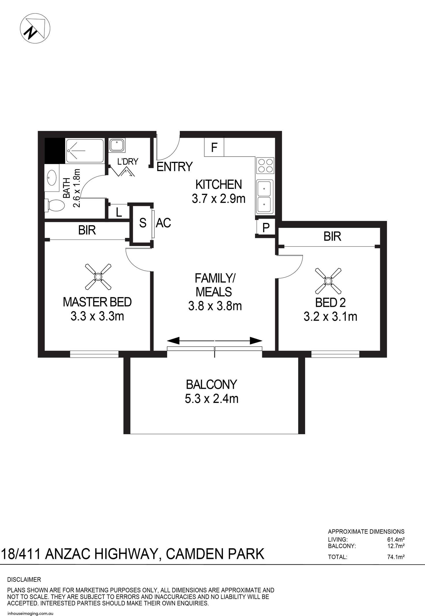 Floorplan of Homely apartment listing, 18/411 Anzac Highway, Camden Park SA 5038