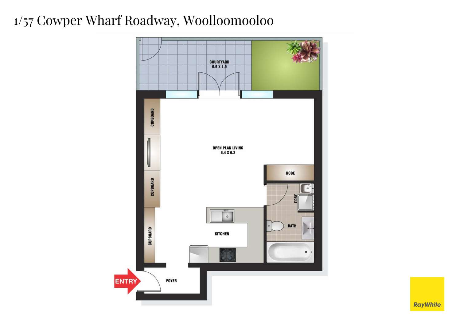 Floorplan of Homely apartment listing, 1/57 Cowper Wharf Roadway, Woolloomooloo NSW 2011