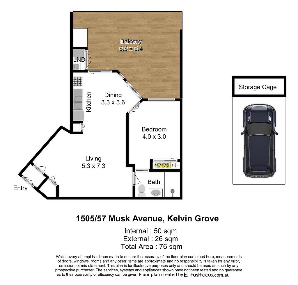 Floorplan of Homely apartment listing, 1505/57 Musk Avenue, Kelvin Grove QLD 4059