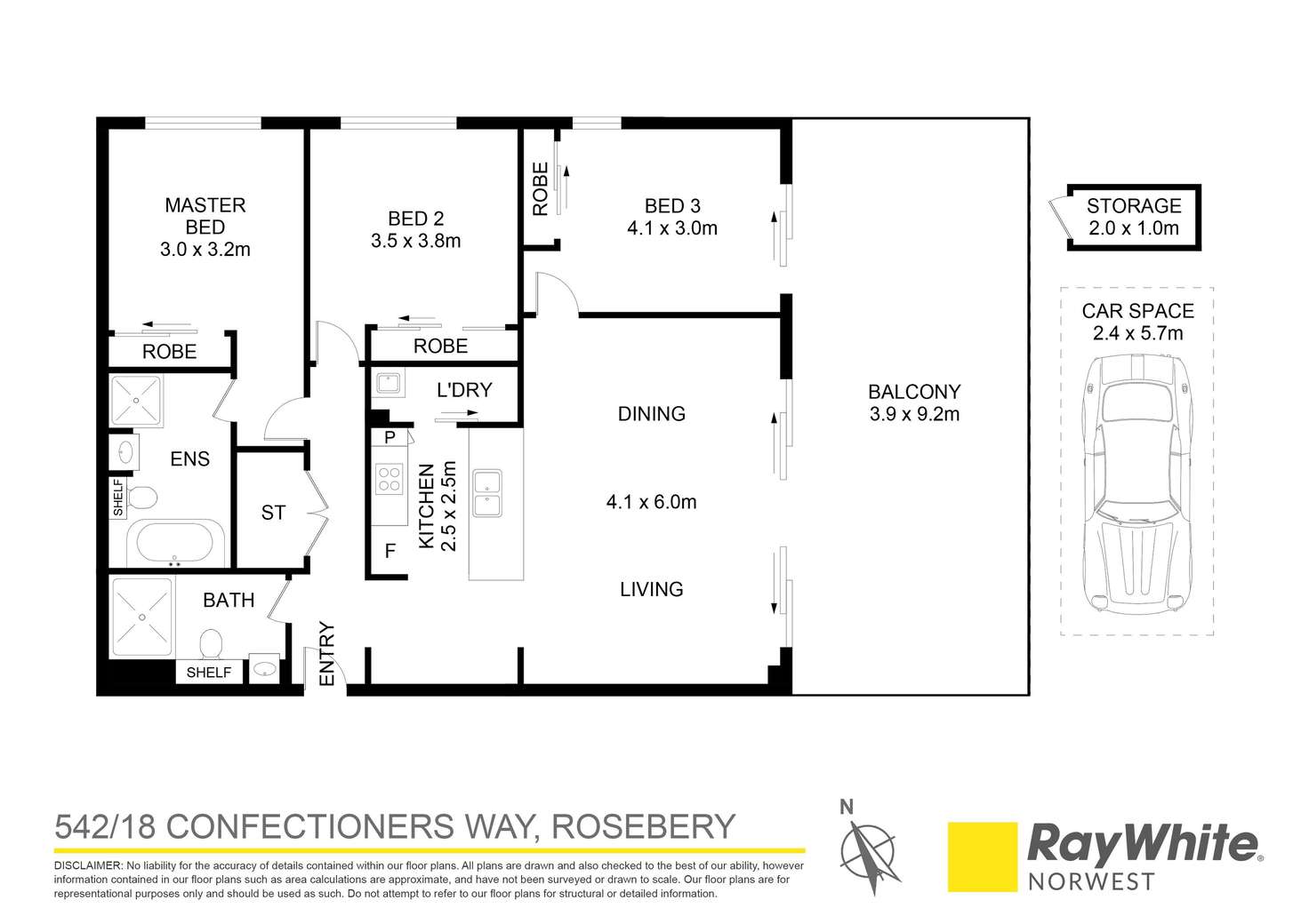 Floorplan of Homely apartment listing, 542/18 Confectioners Way, Rosebery NSW 2018