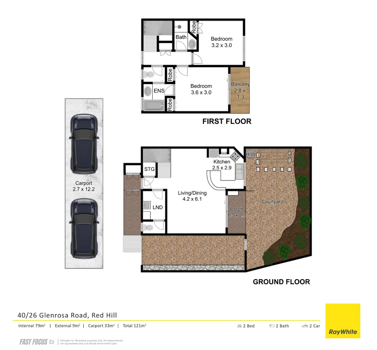 Floorplan of Homely townhouse listing, 40/26 Glenrosa Road, Red Hill QLD 4059
