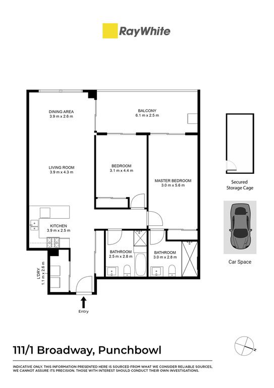 Floorplan of Homely unit listing, 111/1 Broadway, Punchbowl NSW 2196