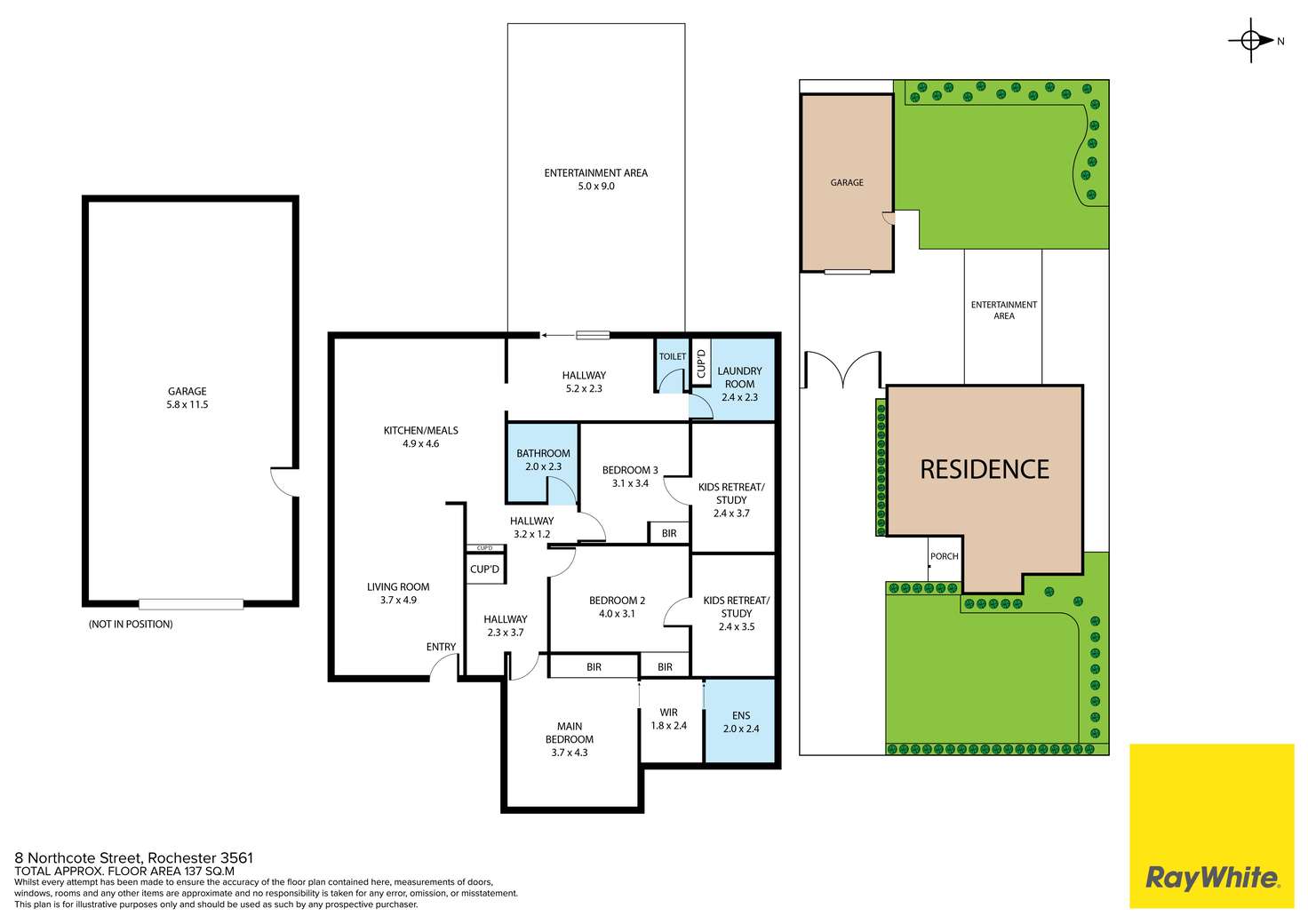 Floorplan of Homely house listing, 8 Northcote Street, Rochester VIC 3561