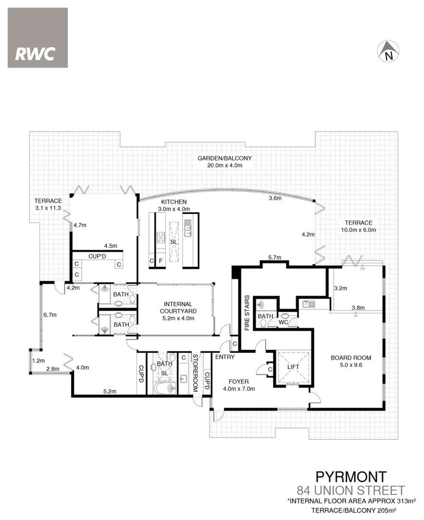 Floorplan of Homely apartment listing, Level 4/84 Union Street, Pyrmont NSW 2009