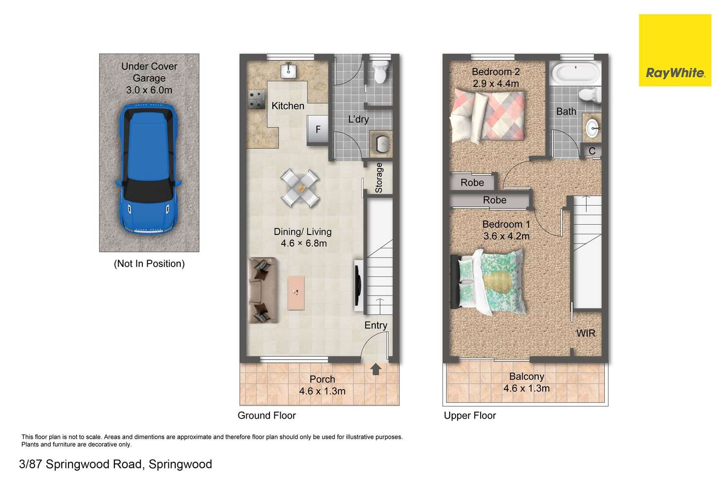 Floorplan of Homely townhouse listing, 3/87 Springwood Road, Springwood QLD 4127