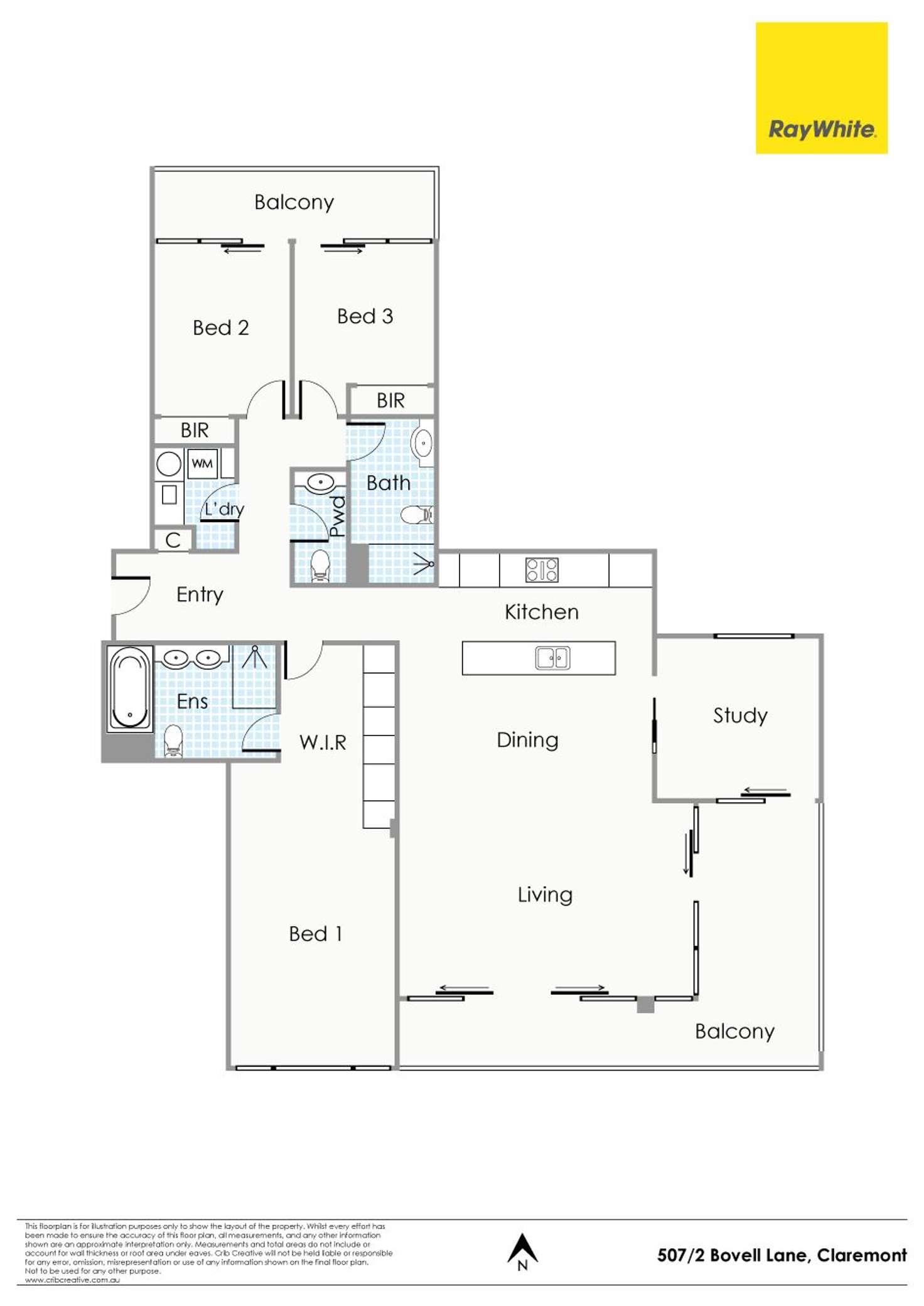 Floorplan of Homely apartment listing, 507/2 Bovell Lane, Claremont WA 6010
