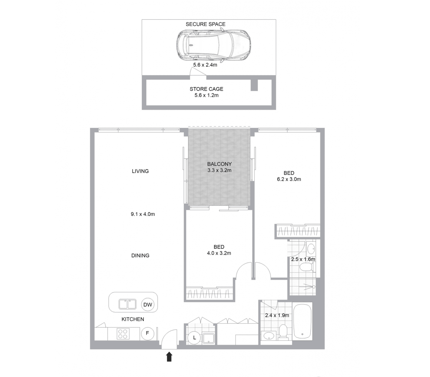 Floorplan of Homely apartment listing, 104/55 Holloway Street, Pagewood NSW 2035