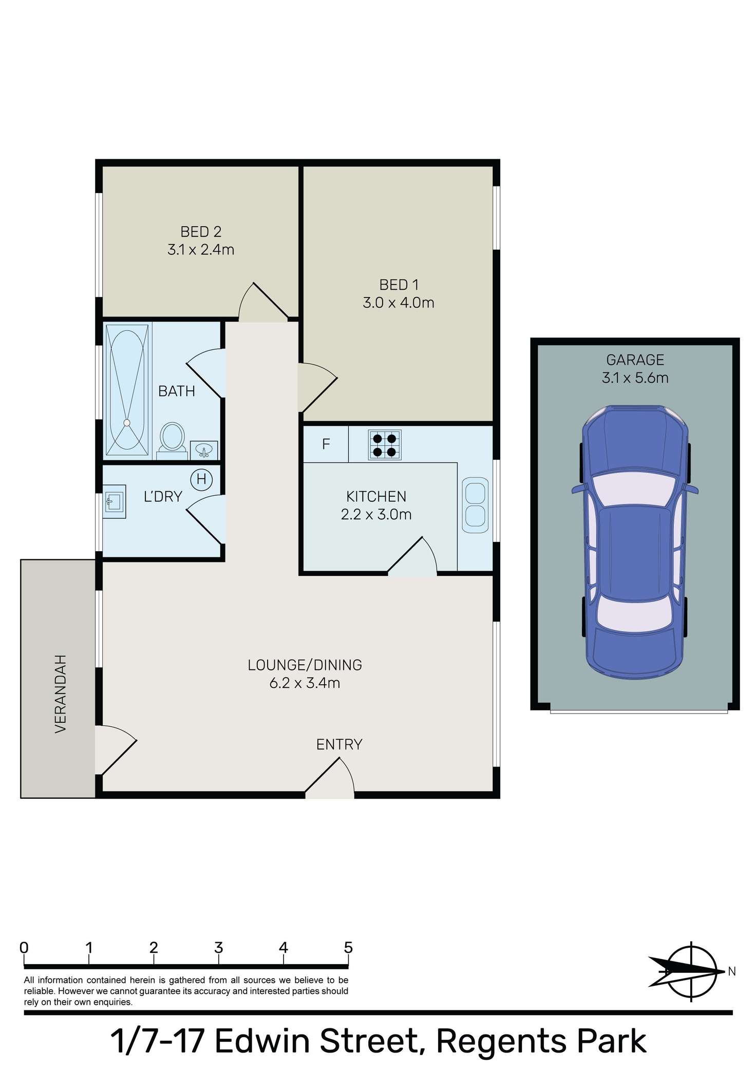 Floorplan of Homely unit listing, 1/7-17 Edwin Street, Regents Park NSW 2143