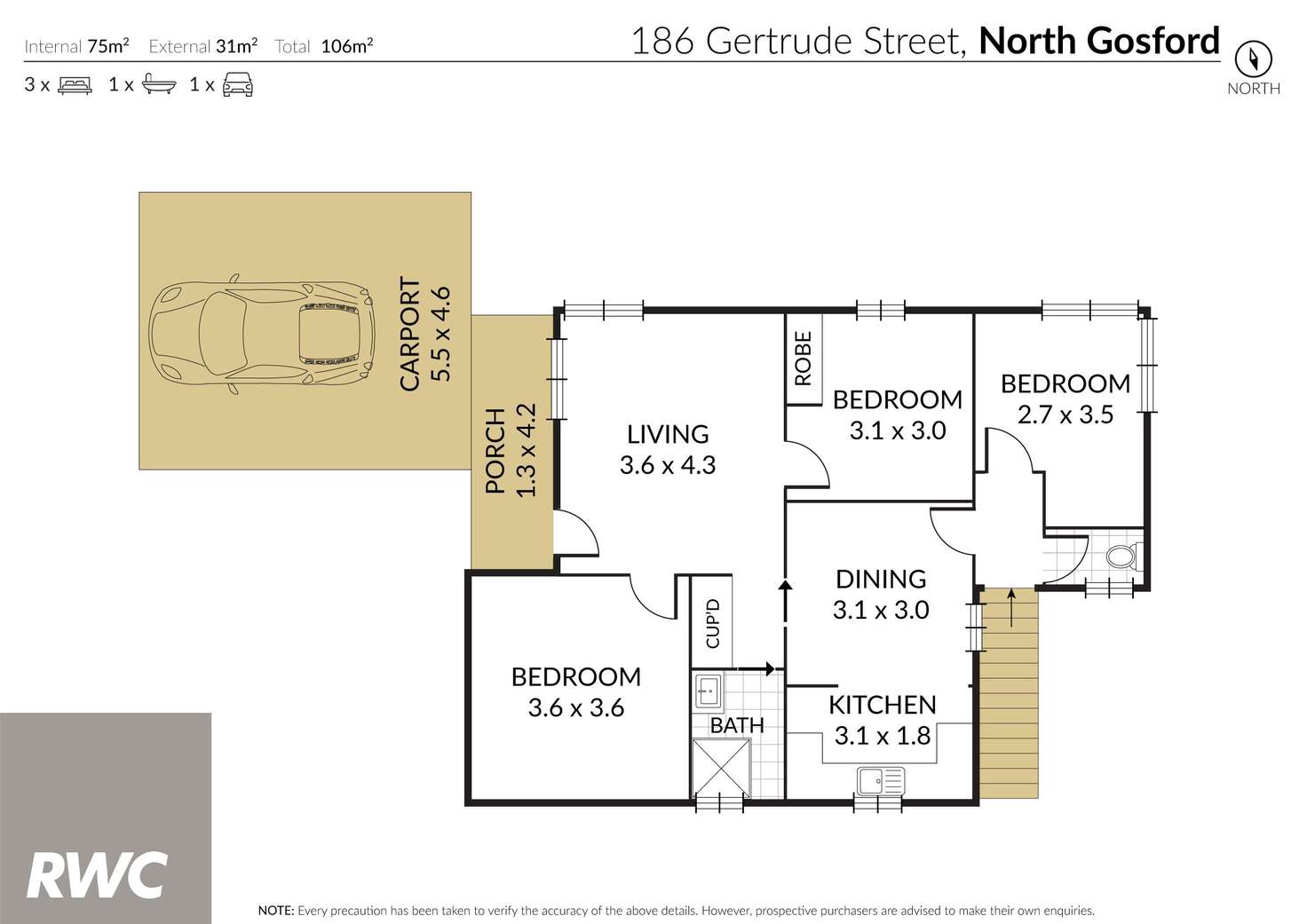 Floorplan of Homely house listing, 186 Gertrude Street, North Gosford NSW 2250