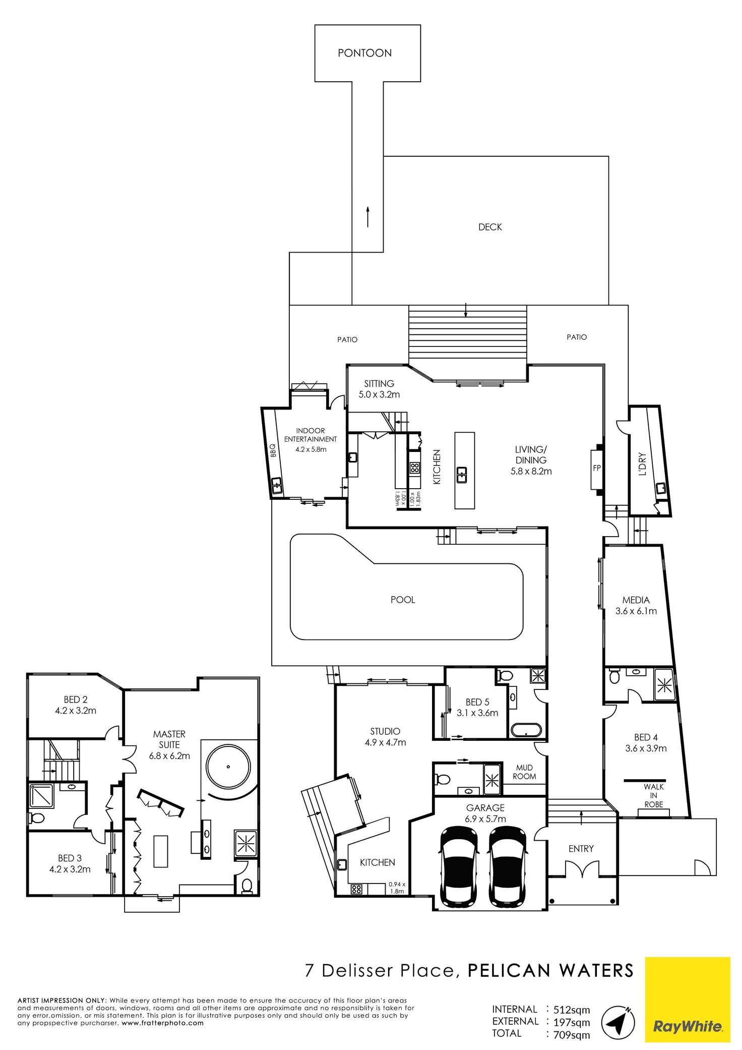 Floorplan of Homely house listing, 7 Delisser Place, Pelican Waters QLD 4551