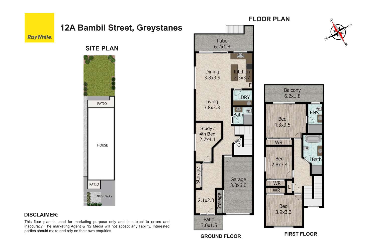 Floorplan of Homely semiDetached listing, 12A Bambil Street, Greystanes NSW 2145