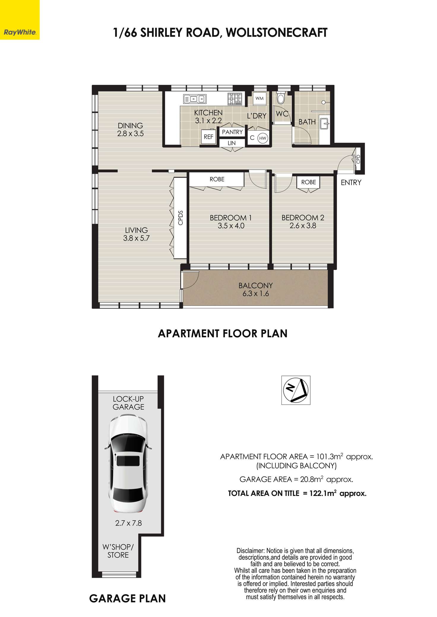 Floorplan of Homely apartment listing, 1/66 Shirley Road, Wollstonecraft NSW 2065