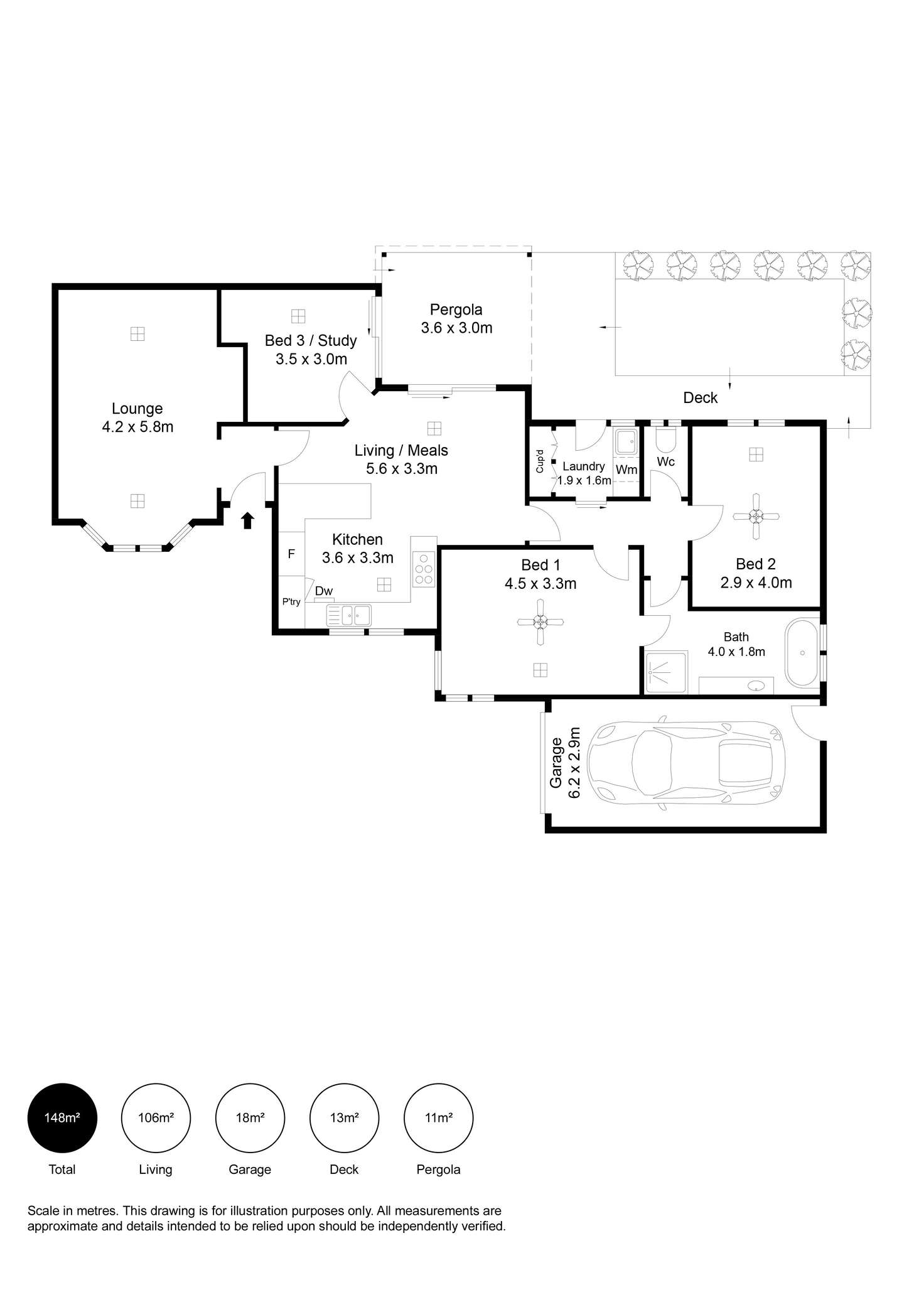 Floorplan of Homely unit listing, 3/3 Everard Street, Largs Bay SA 5016