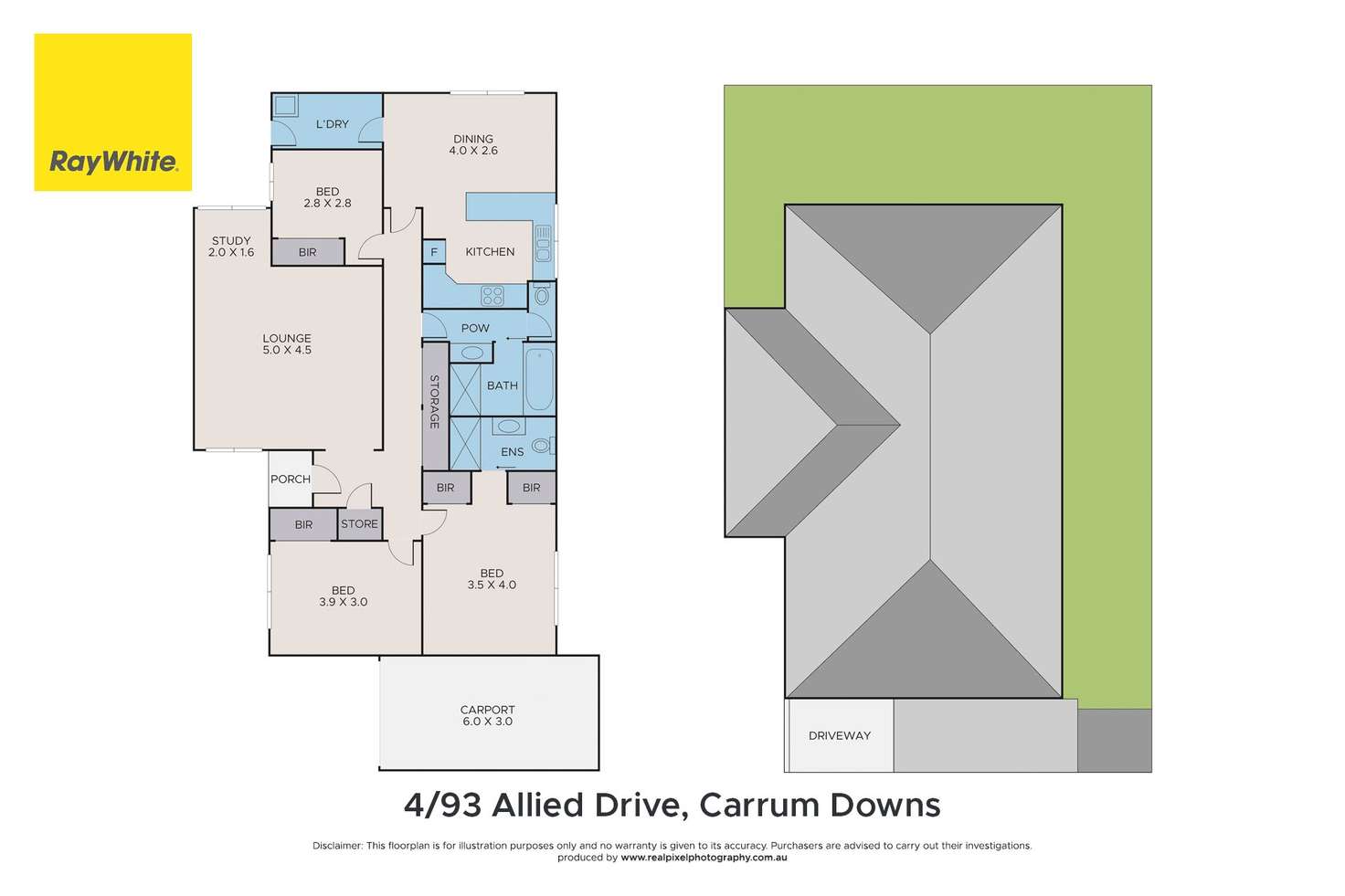 Floorplan of Homely unit listing, 4/93 Allied Drive, Carrum Downs VIC 3201
