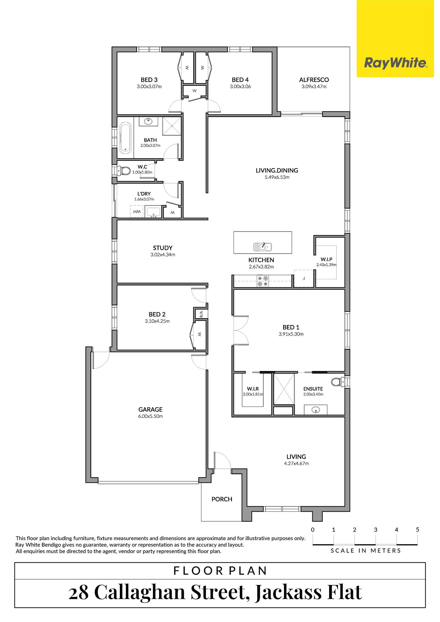 Floorplan of Homely house listing, 28 Callaghan Street, Jackass Flat VIC 3556