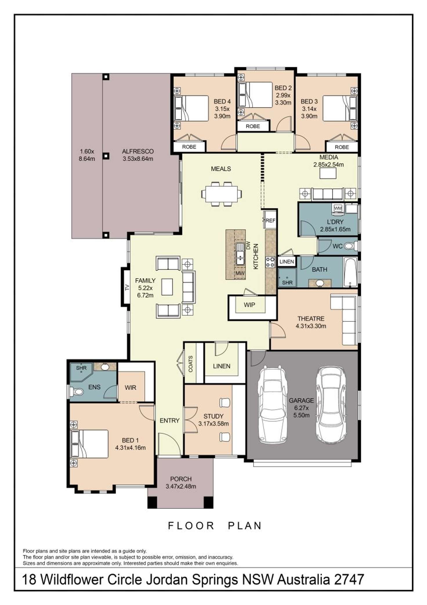 Floorplan of Homely house listing, 18 Wildflower Circle, Jordan Springs NSW 2747