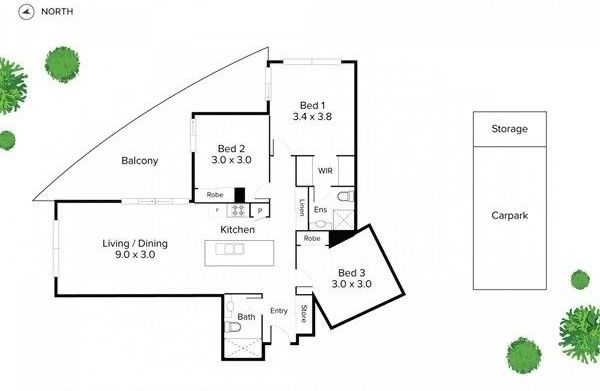 Floorplan of Homely unit listing, 64/51 Playfield Street, Chermside QLD 4032