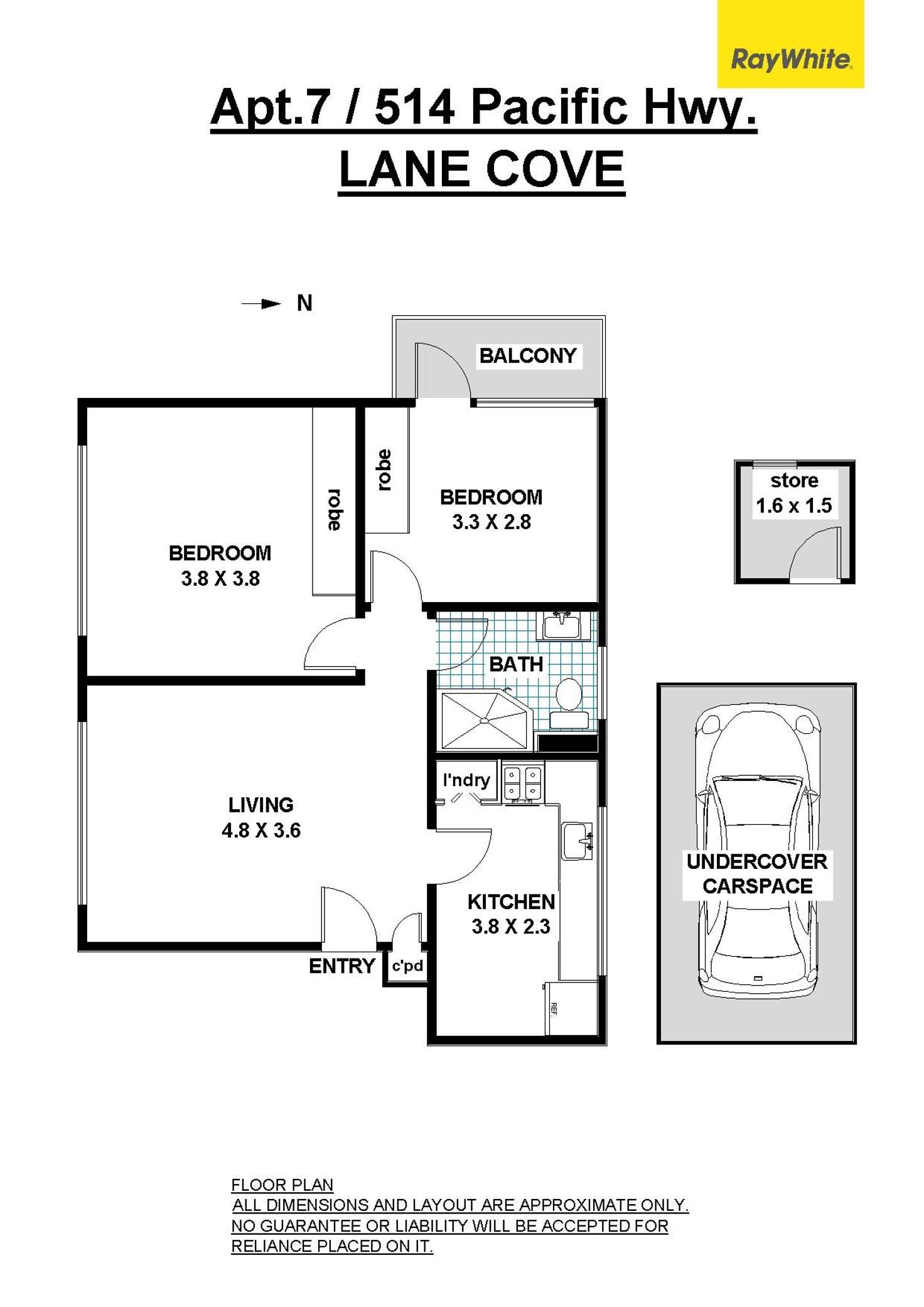Floorplan of Homely unit listing, 7/514 Pacific Highway (Rear of block), Lane Cove North NSW 2066