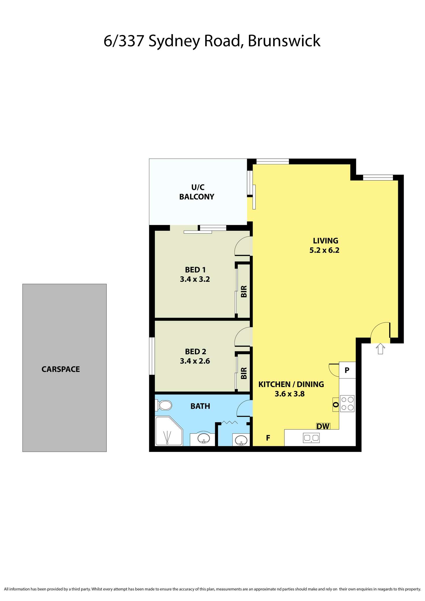 Floorplan of Homely apartment listing, 6/337 Sydney Road, Brunswick VIC 3056