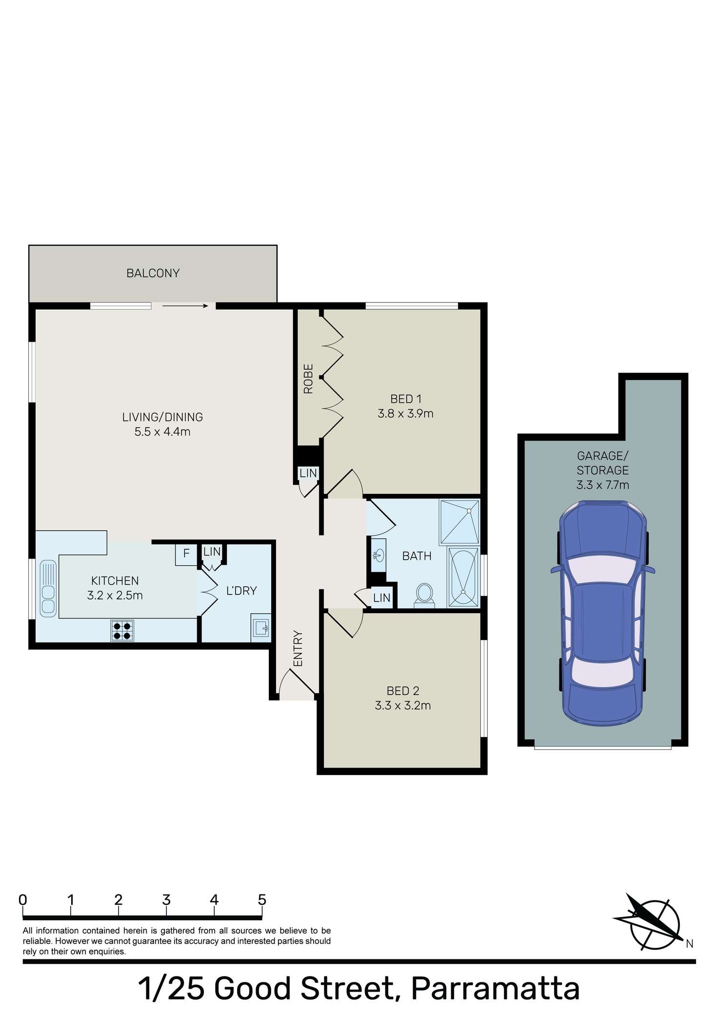 Floorplan of Homely apartment listing, 1/25 Good Street, Parramatta NSW 2150