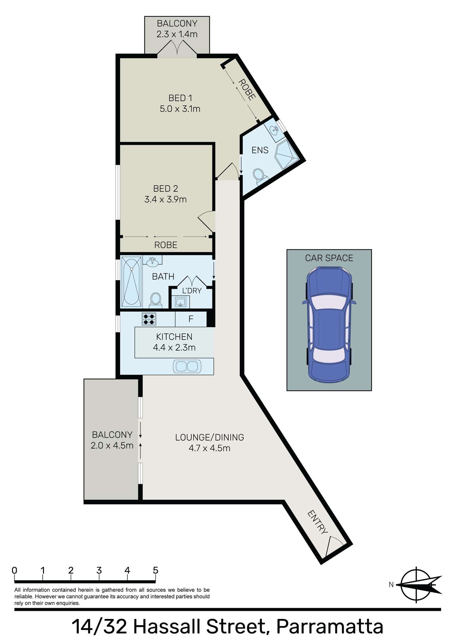 Floorplan of Homely apartment listing, 14/32 Hassall Street, Parramatta NSW 2150