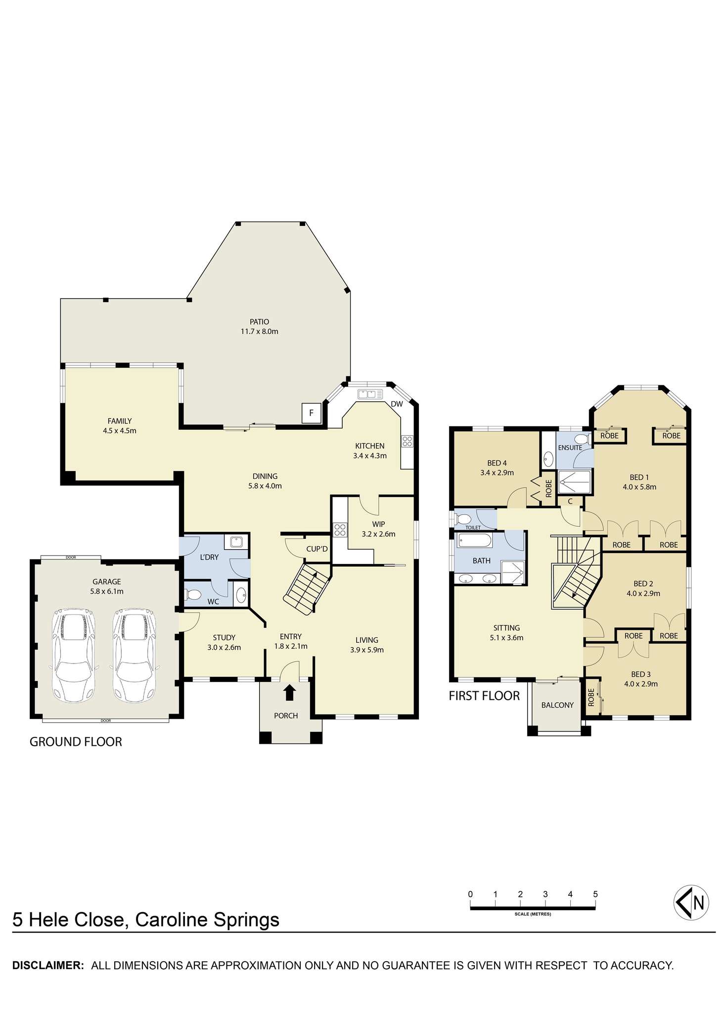 Floorplan of Homely house listing, 5 Hele Close, Caroline Springs VIC 3023