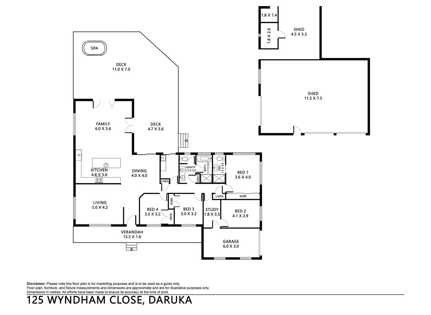 Floorplan of Homely lifestyle listing, 125 Wyndham Close, Tamworth NSW 2340