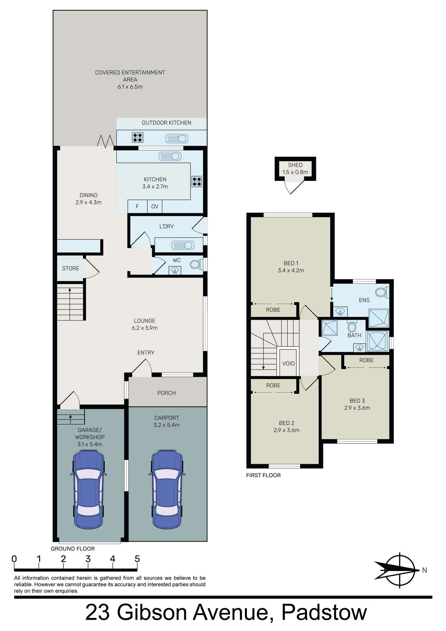 Floorplan of Homely semiDetached listing, 23 Gibson Avenue, Padstow NSW 2211
