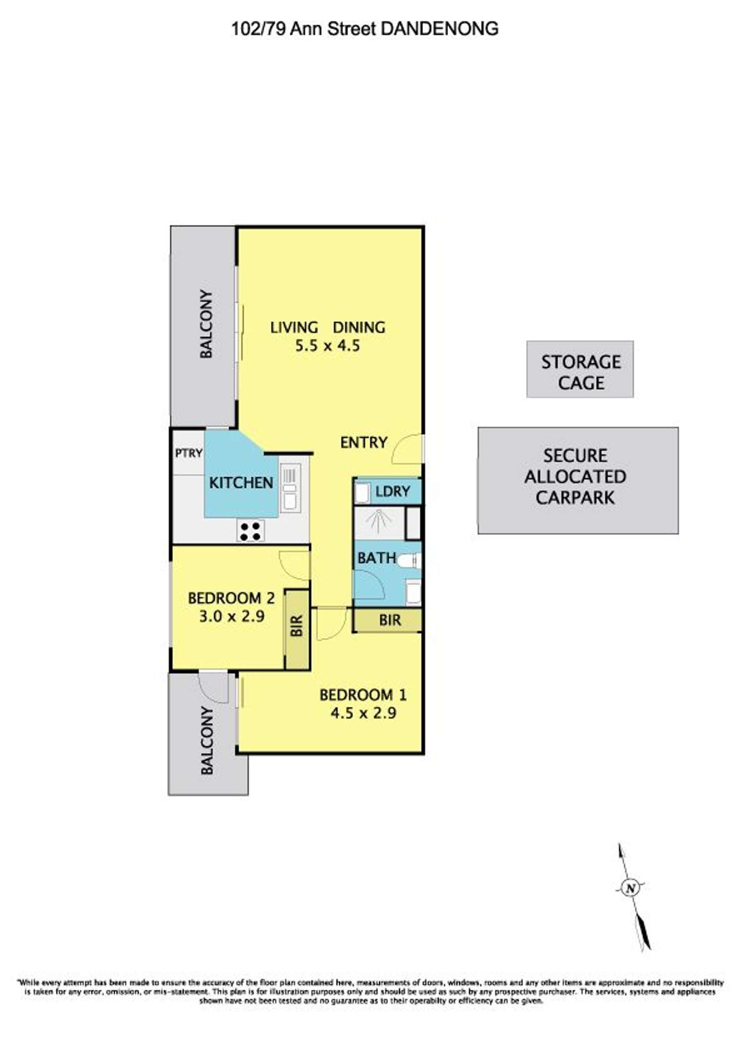 Floorplan of Homely apartment listing, 102/79 Ann Street, Dandenong VIC 3175