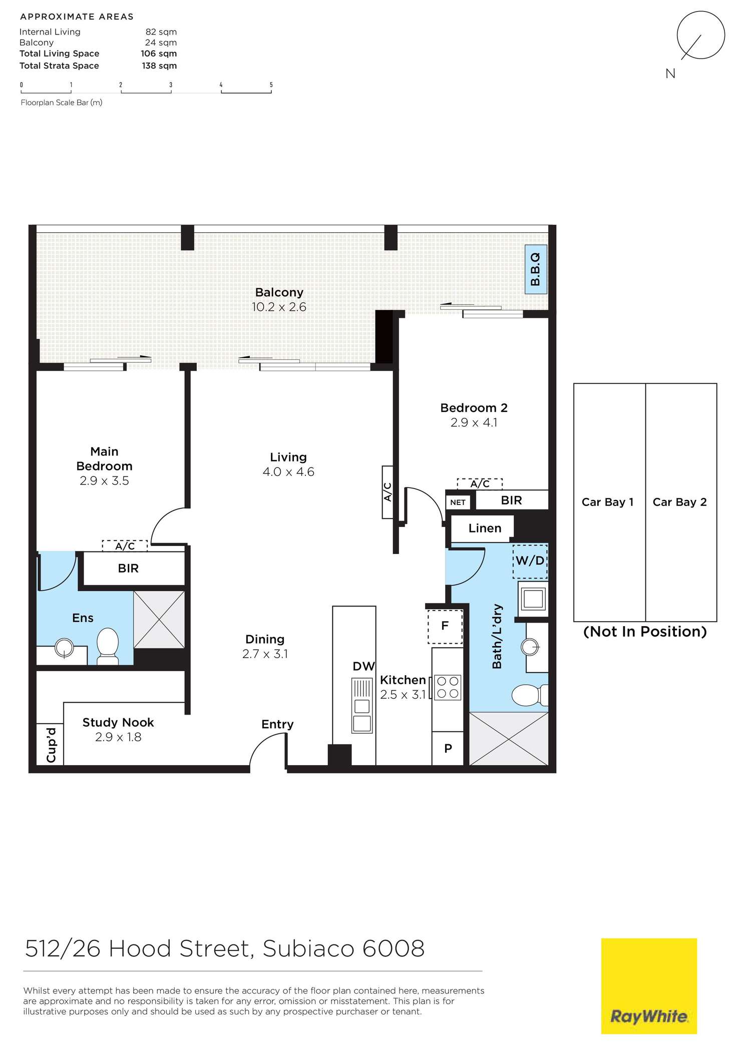 Floorplan of Homely apartment listing, 512/26 Hood Street, Subiaco WA 6008