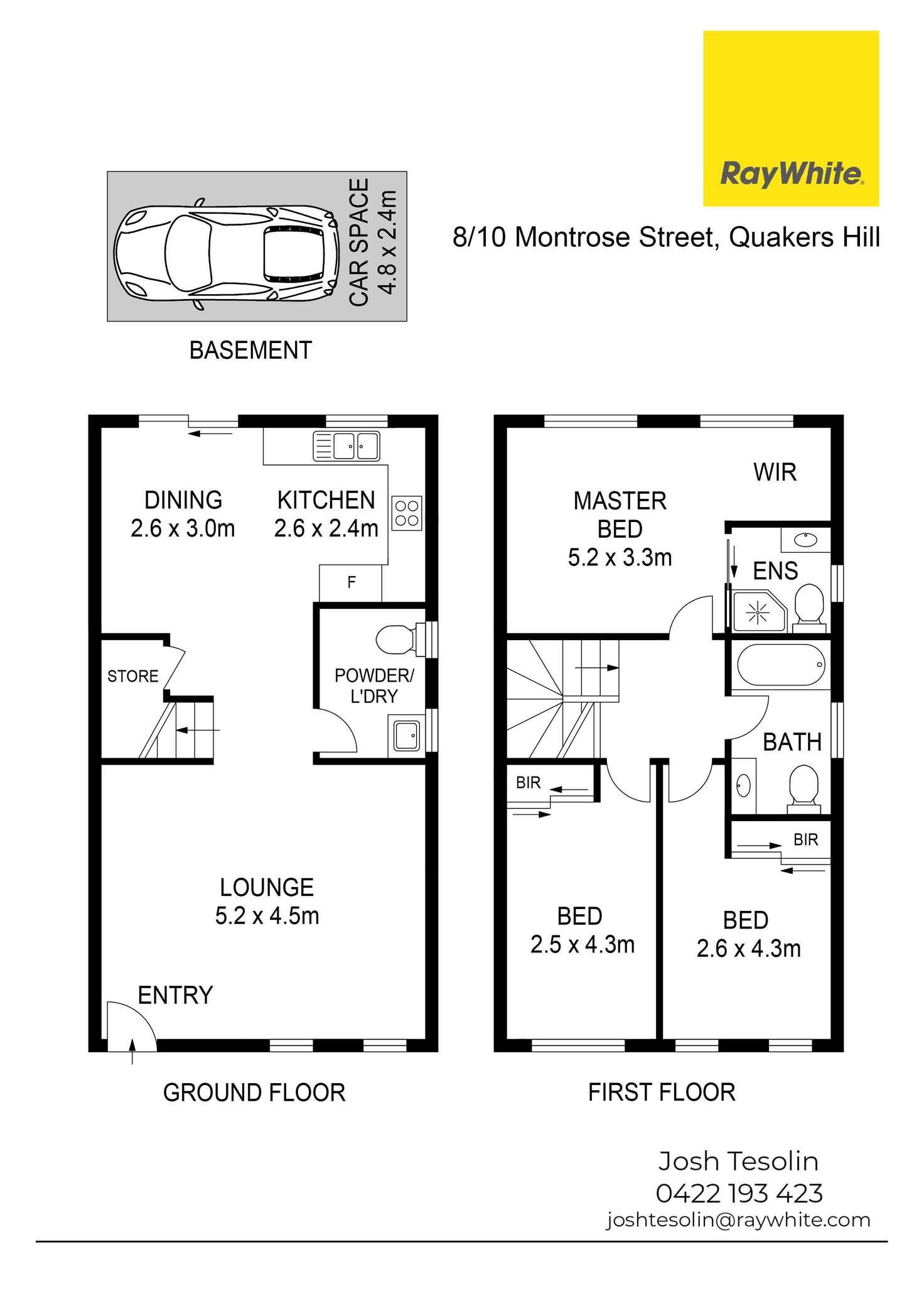 Floorplan of Homely townhouse listing, 8/10 Montrose Street, Quakers Hill NSW 2763