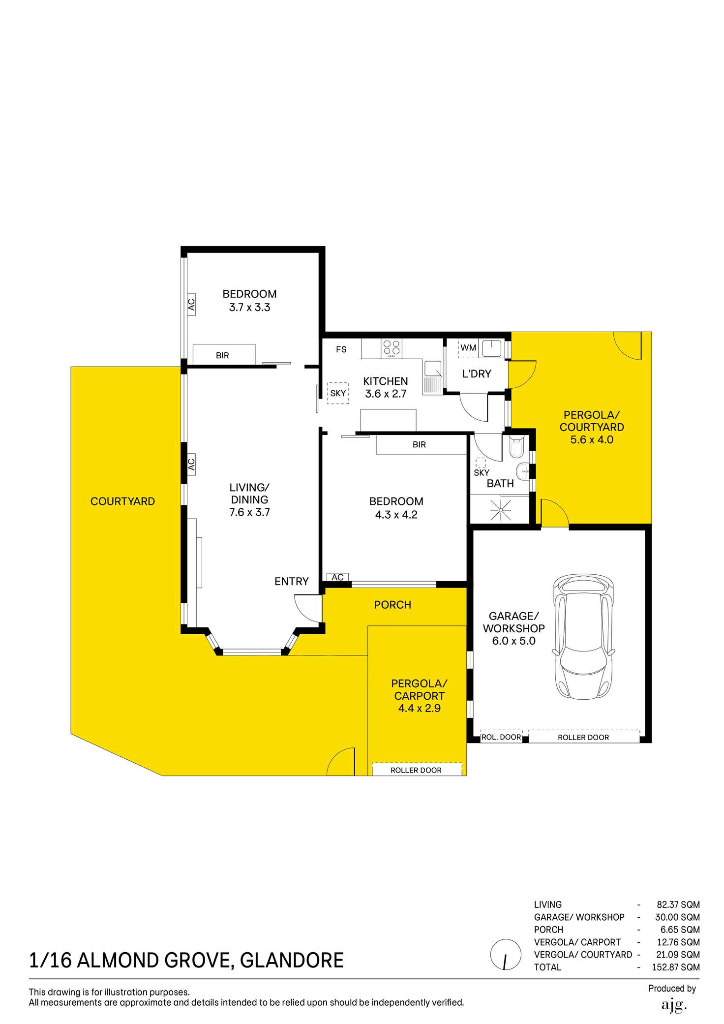 Floorplan of Homely unit listing, 1/16 Almond Grove, Glandore SA 5037
