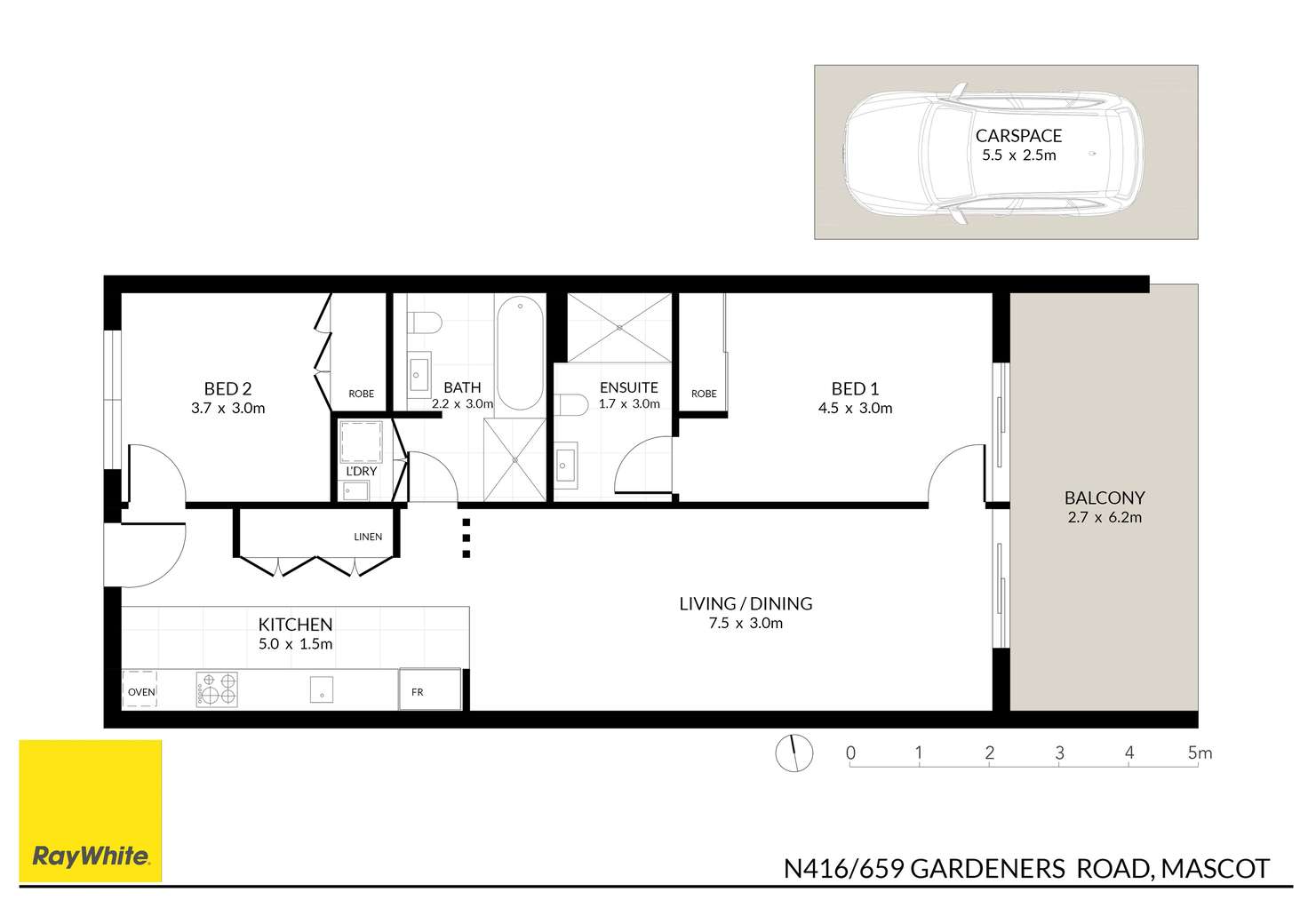 Floorplan of Homely apartment listing, N416/659 Gardeners Road, Mascot NSW 2020