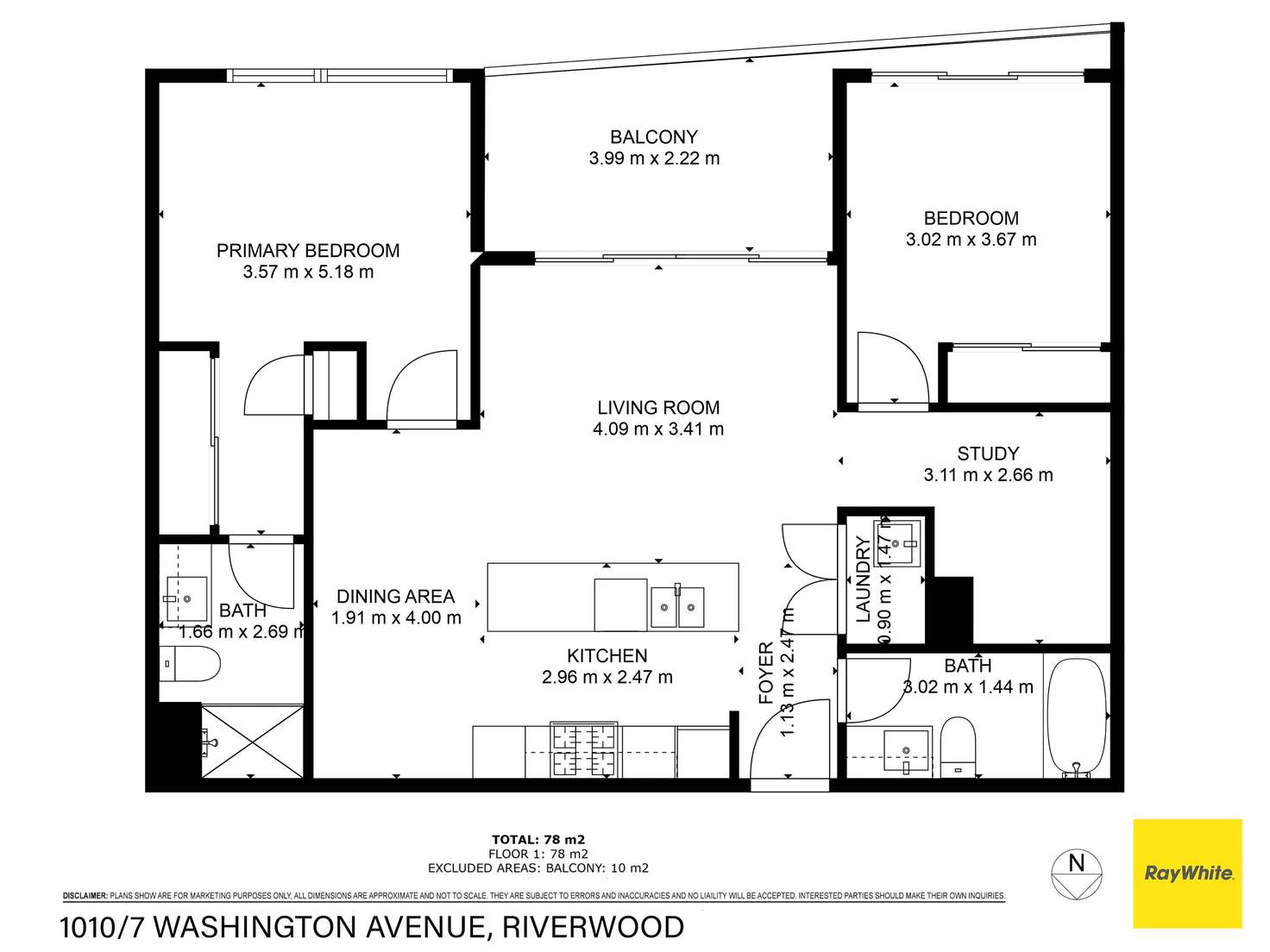 Floorplan of Homely apartment listing, 1010/7 Washington Avenue, Riverwood NSW 2210